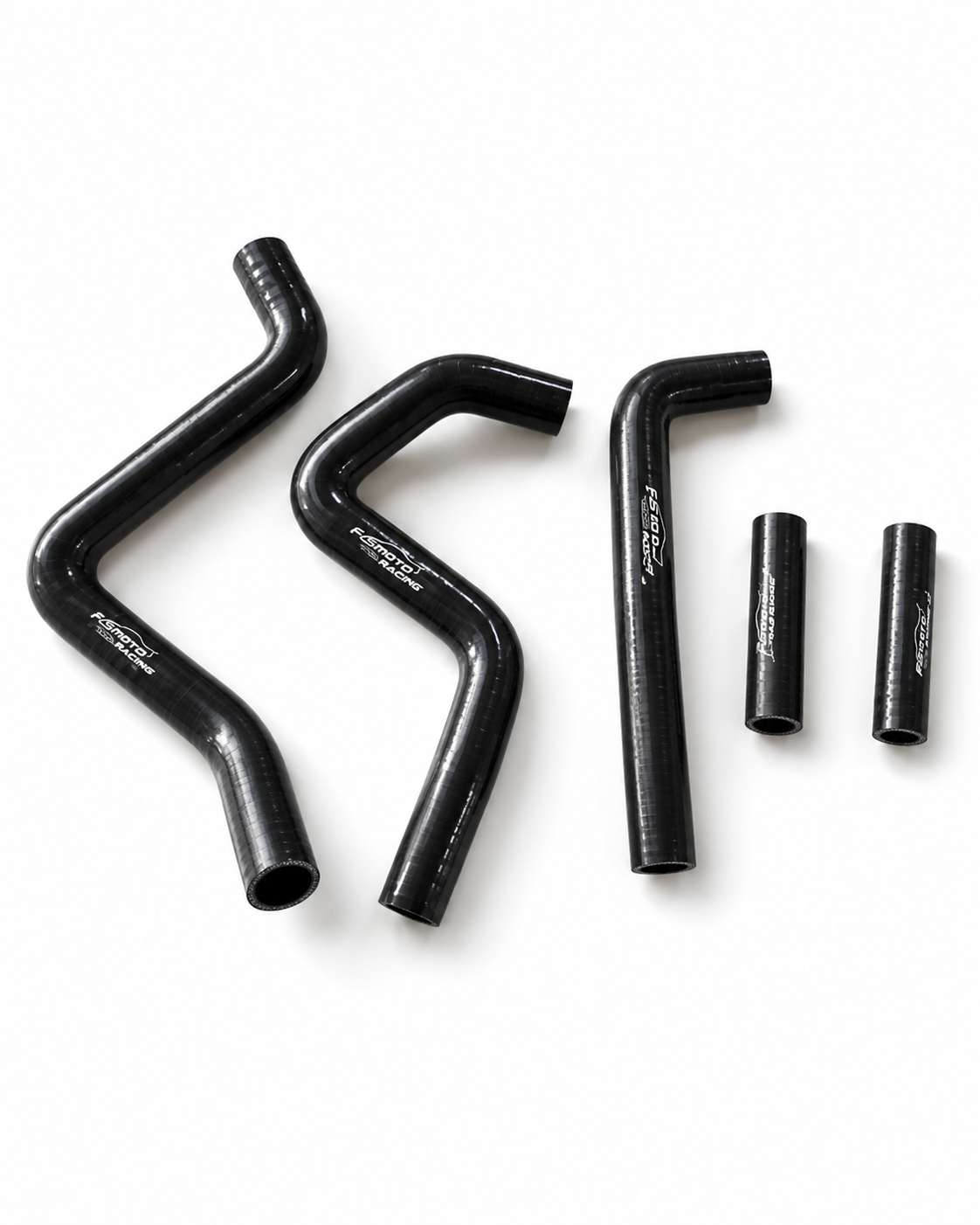 RADIATOR HOSE KIT 5pcs BLACK KAWASAKI KX125 94-02 SILICONE 39062-1551 image 1
