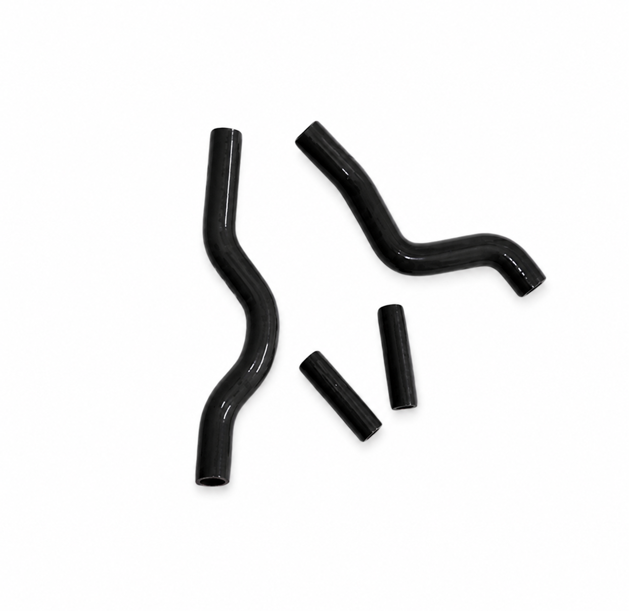 RADIATOR HOSE KIT 4pcs BLACK 01-08 SUZUKI RM250 SILICONE 17852-37F00 17853-37F10 image 1