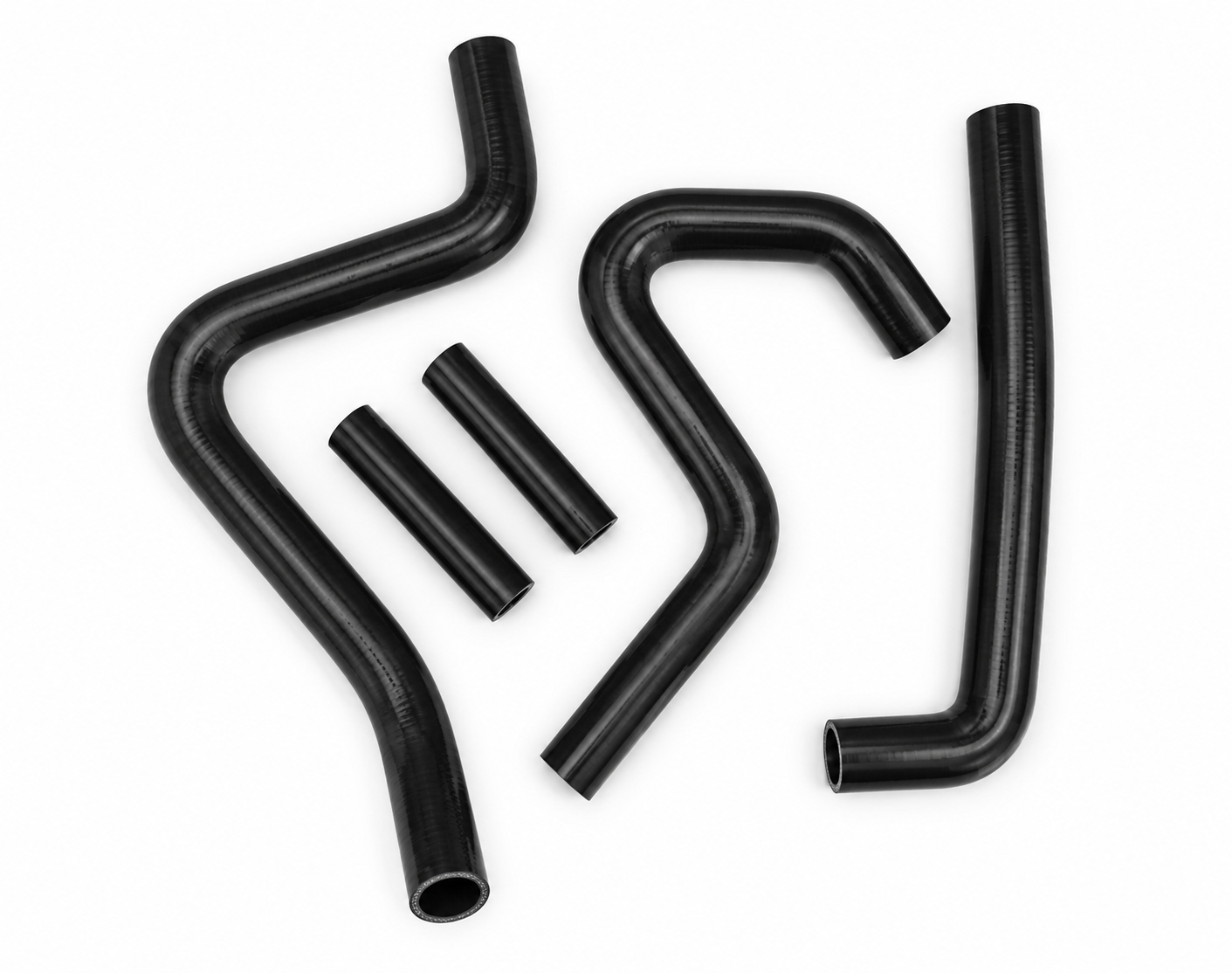 RADIATOR HOSE KIT 5pcs BLACK 94-02 KAWASAKI KX250 SILICONE 39062-1551 image 1