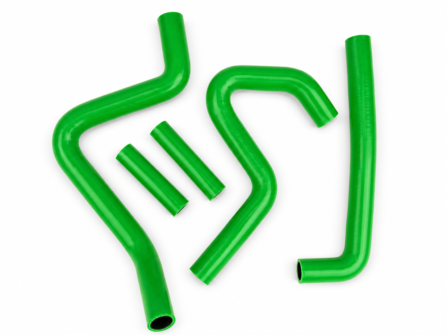 RADIATOR HOSE KIT 5pcs GREEN 94-02 KAWASAKI KX250 SILICONE 39062-1551 image 1