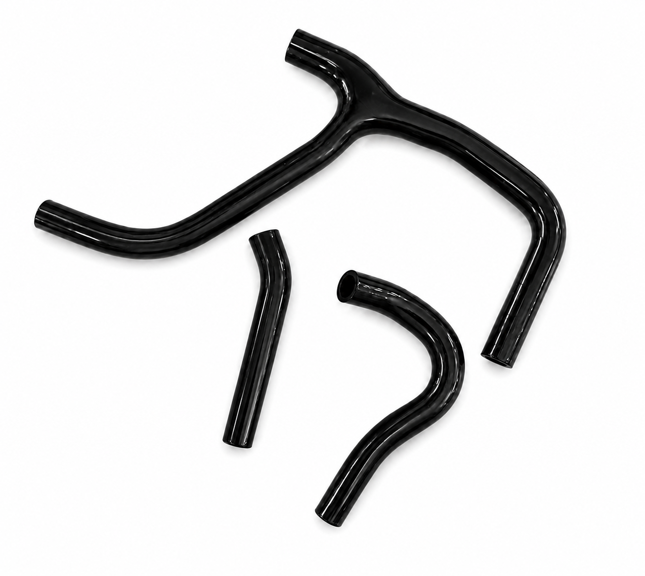 RADIATOR HOSE Y KIT 3pcs BLACK 14-16 HONDA CRF250R SILICONE 19069-MEN-A30 image 1