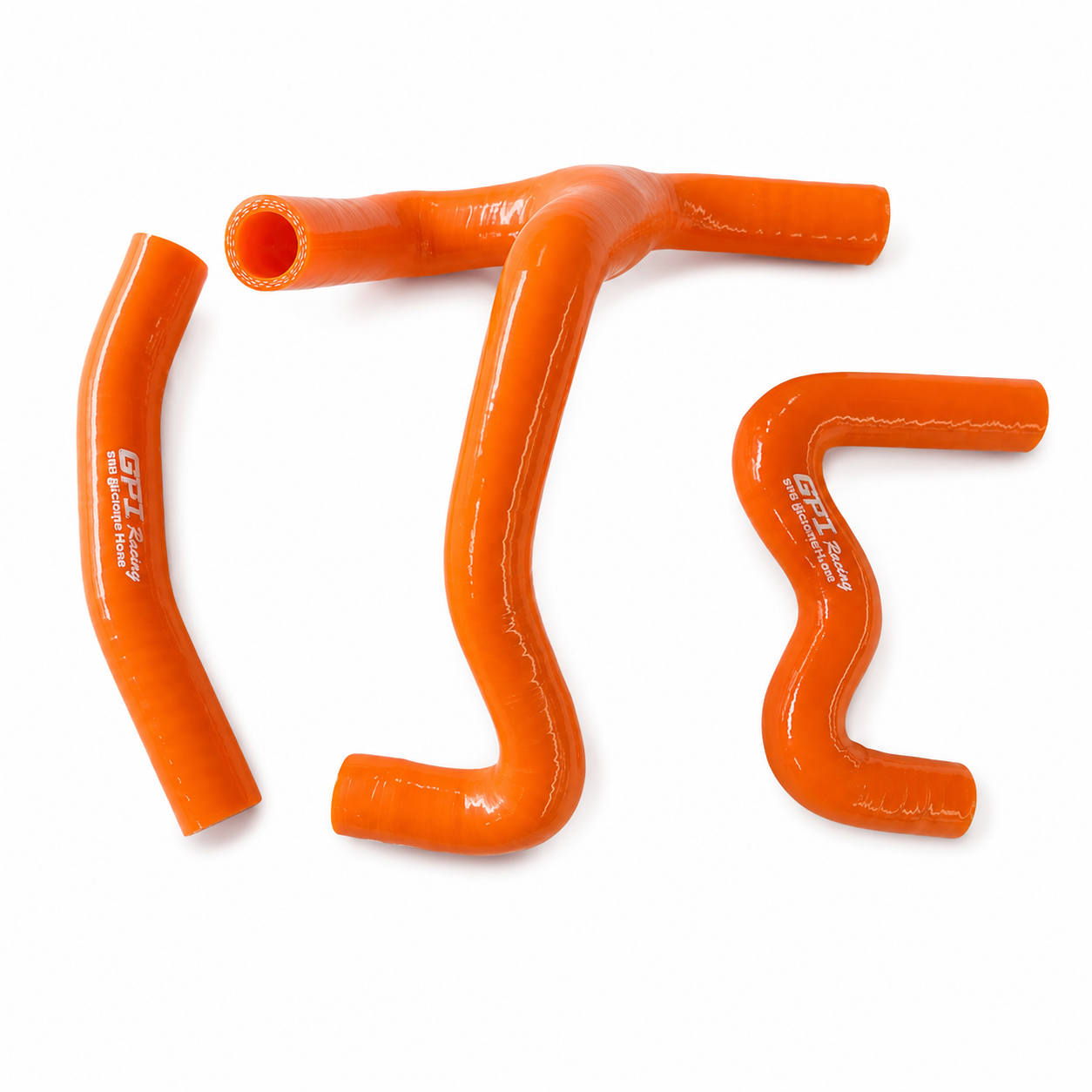 RADIATOR HOSE Y KIT 3pcs ORANGE 13-17 KTM SX50 SILICONE image 1