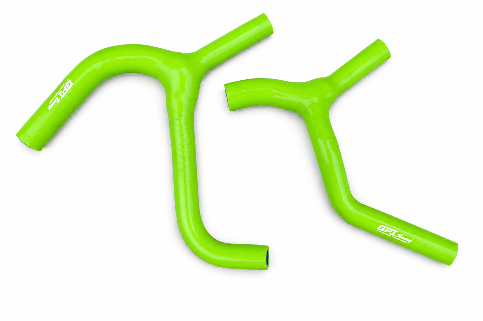 RADIATOR HOSE Y KIT 2pcs GREEN 19-21 KAWASAKI KXF450 KX450F SILICONE 39062-0707 image 1