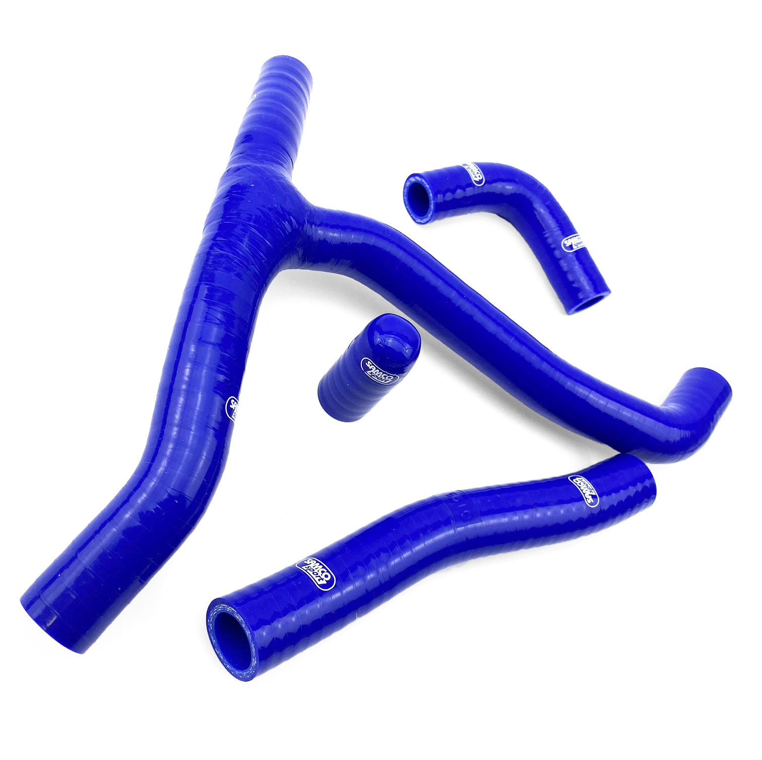 COOLANT HOSE 4 PIECE KIT BLUE 17-20 HONDA 450 CRF R RWE RX SAMCO SPORT HON-123-BU image 1