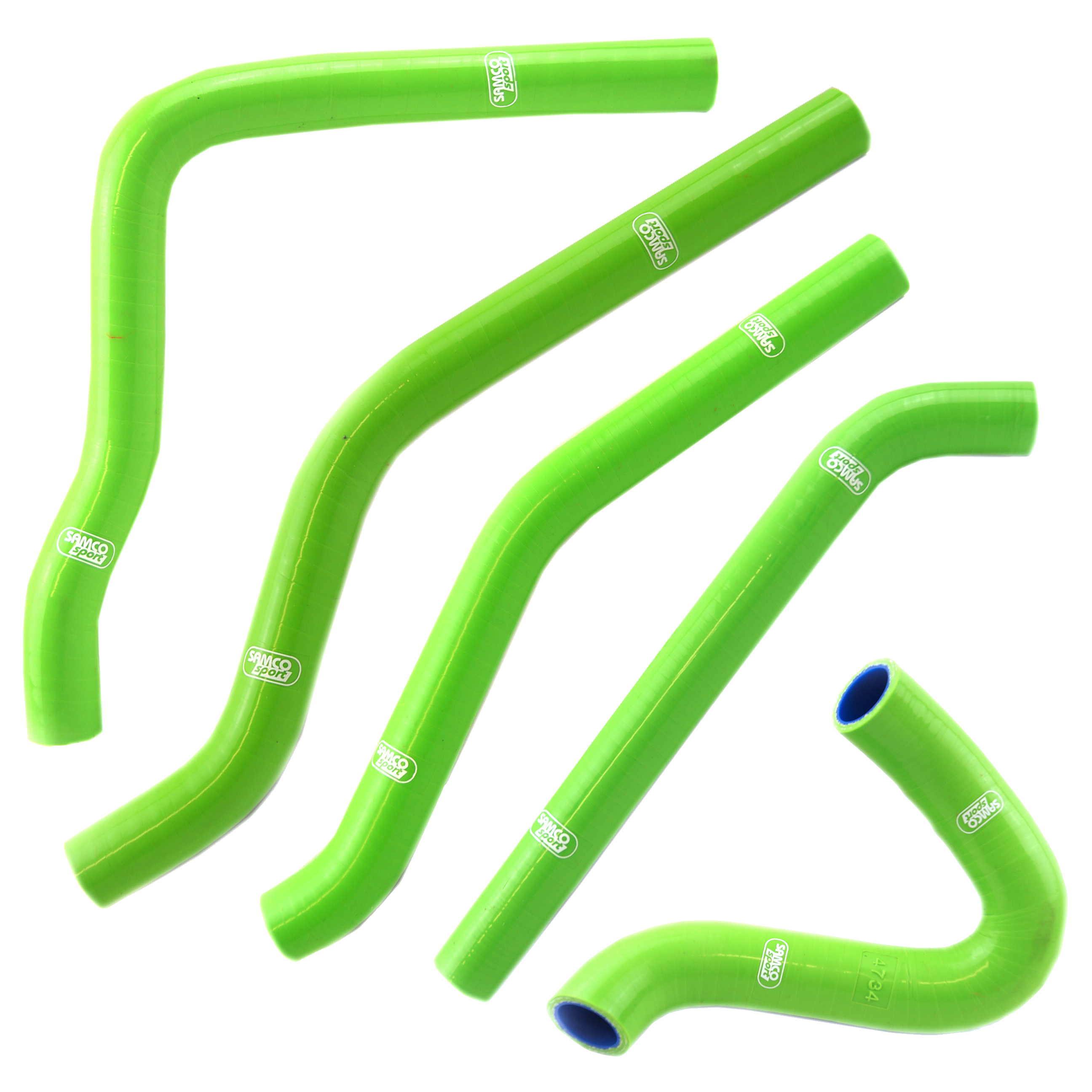 COOLANT HOSE 5 PIECE KIT GREEN 90-91 KAWASAKI 250 KX H1 H2 SAMCO SPORT KAW-68-GN image 1