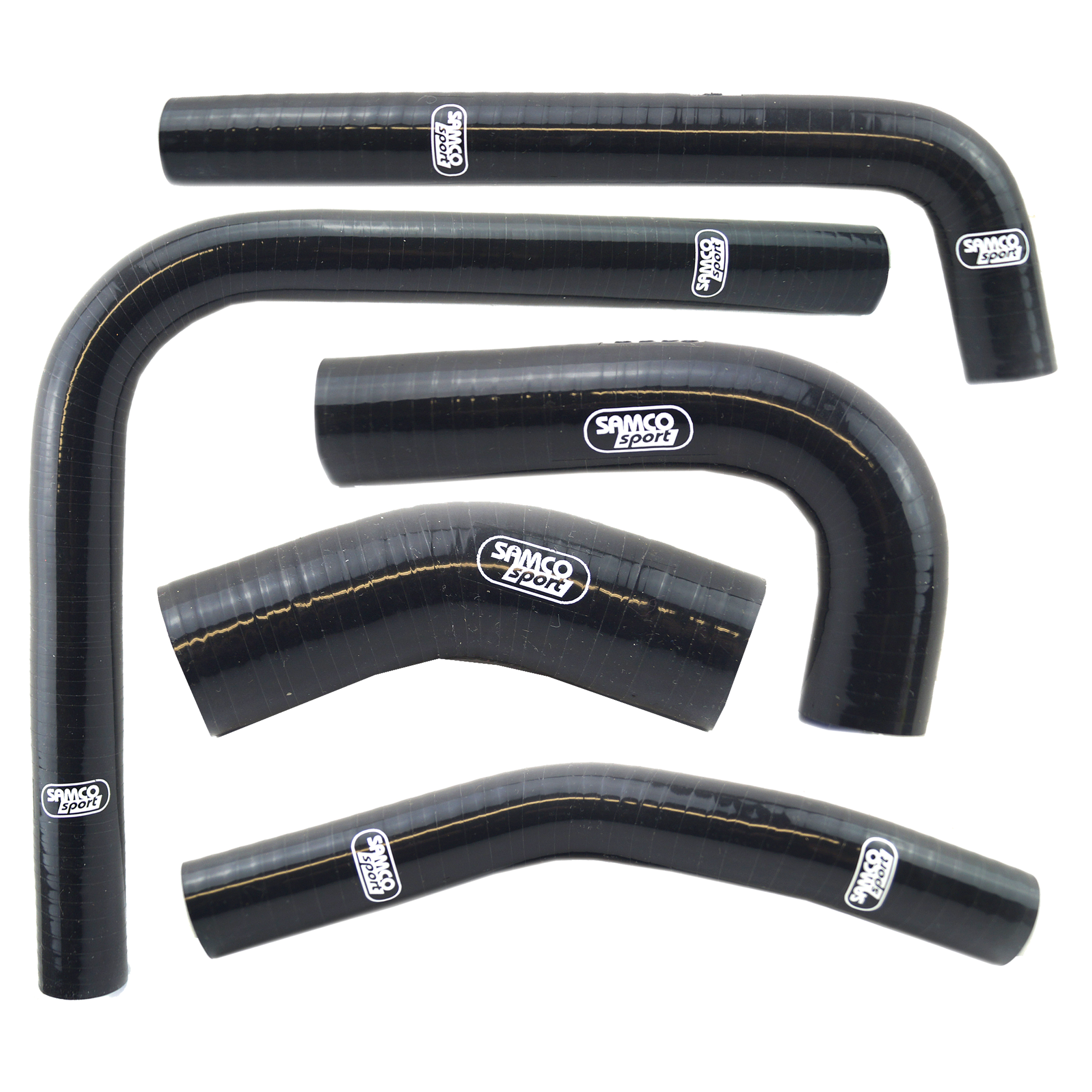COOLANT HOSE 5 PIECE KIT BLACK 2020 KAWASAKI 250 KX F OEM DESIGN SAMCO SPORT KAW-95-BK