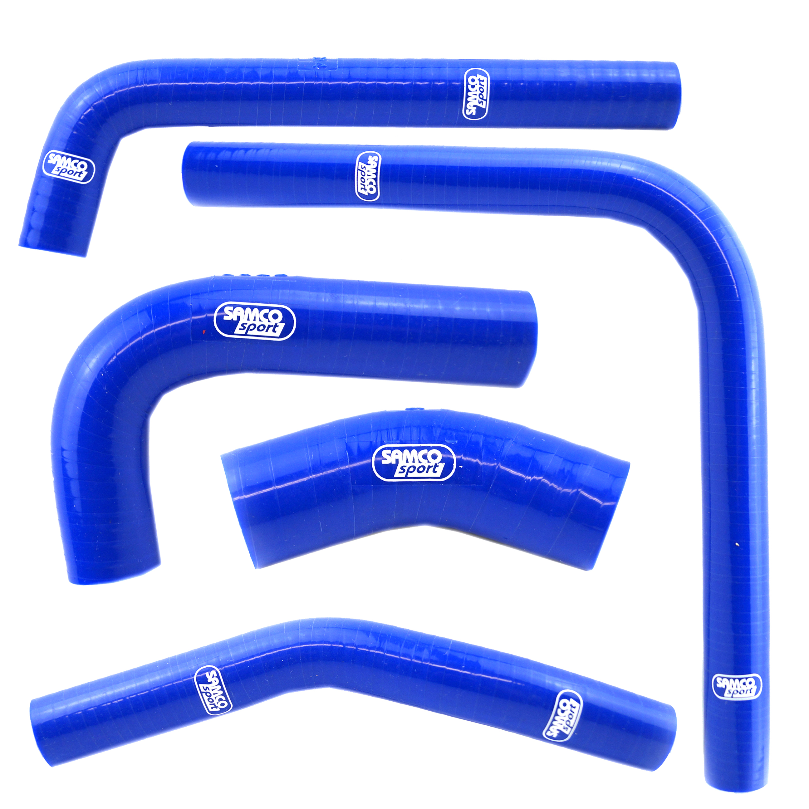 COOLANT HOSE 5 PIECE KIT BLUE 20 KAWASAKI KX 250 F OEM DESIGN SAMCO SPORT KAW-95-BU image 1