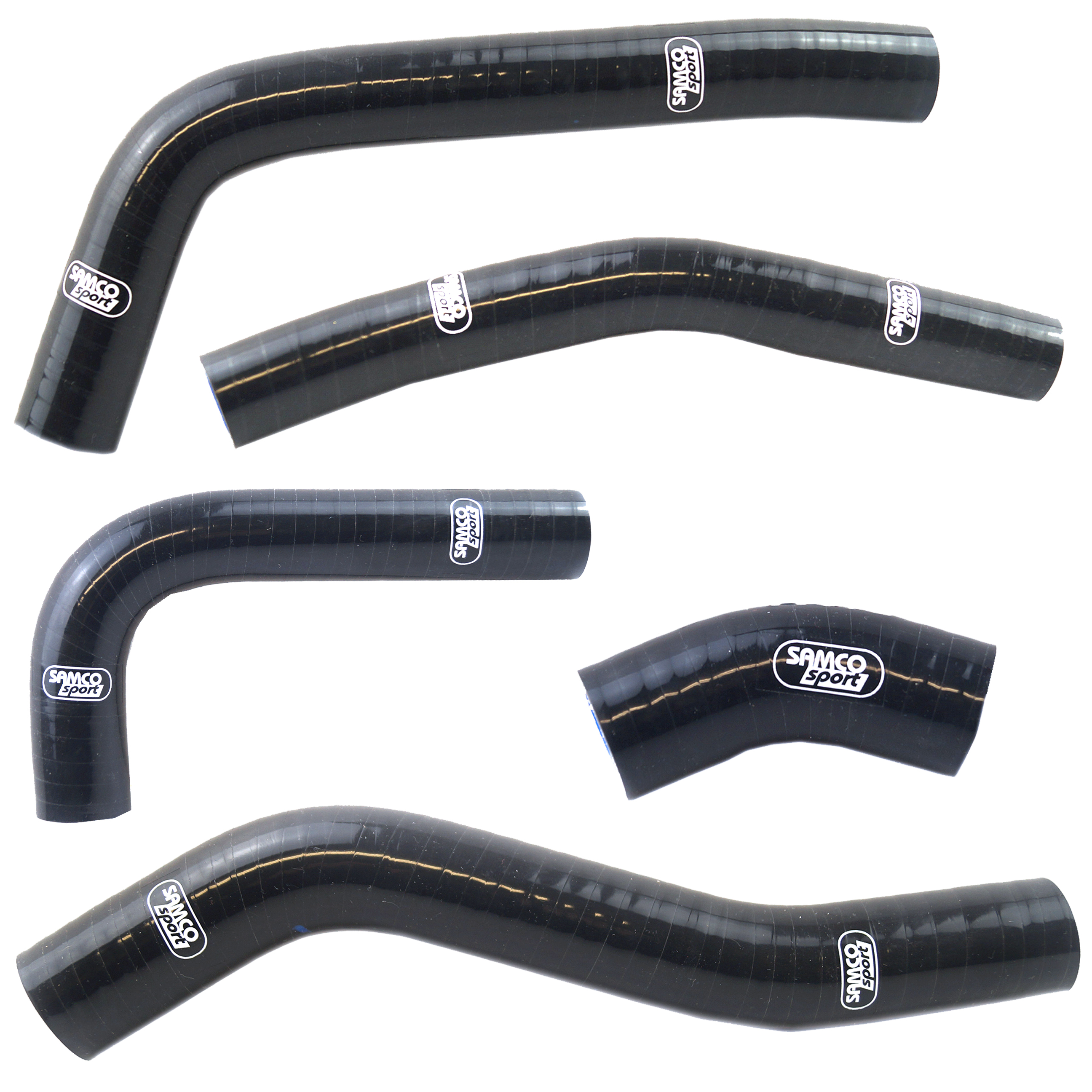 COOLANT HOSE 5 PIECE KIT BLACK 21-24 KAWASAKI 250 KX OEM DESIGN SAMCO SPORT KAW-98-BK