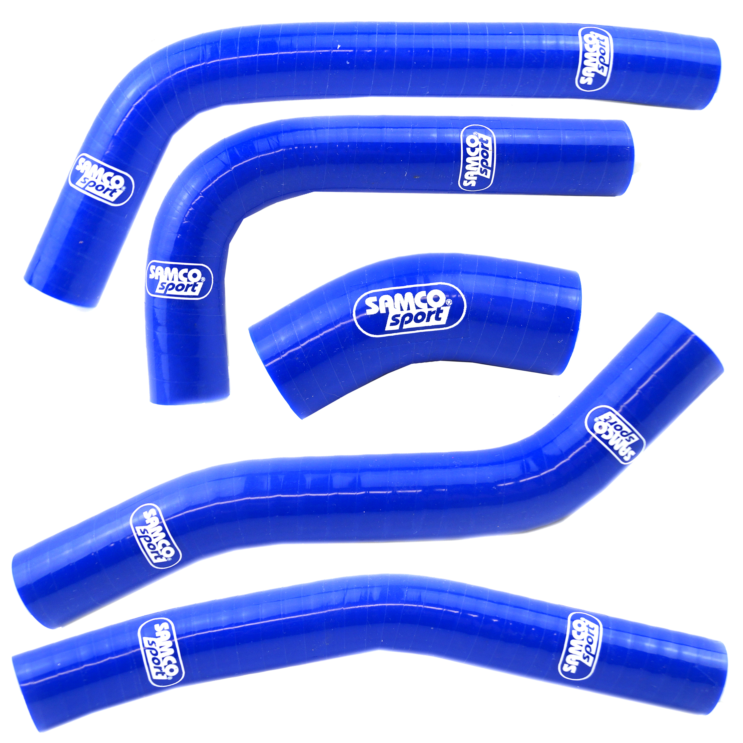 COOLANT HOSE 5 PIECE KIT BLUE 21-24 KAWASAKI 250 KX OEM DESIGN SAMCO SPORT KAW-98-BU image 1