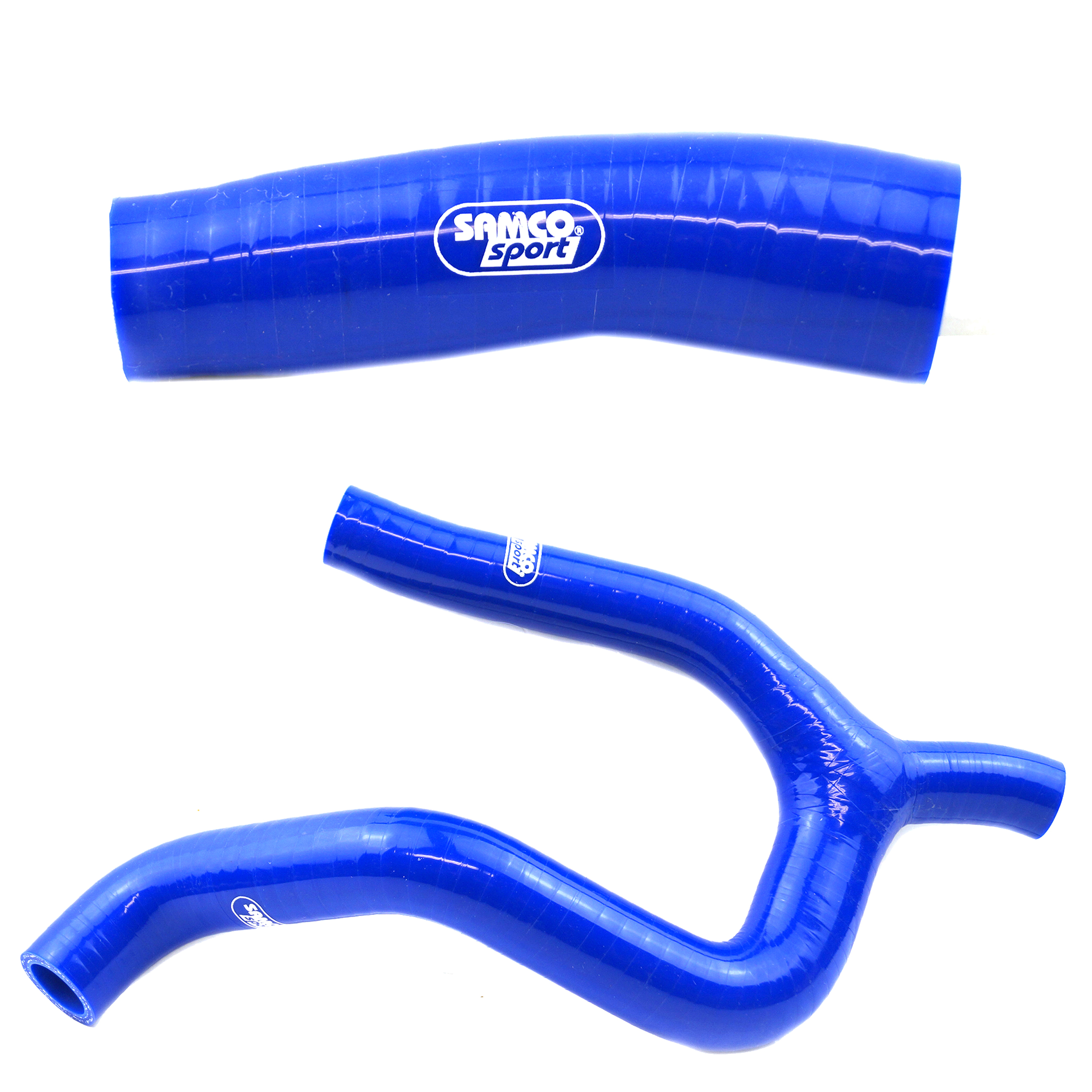 COOLANT HOSE 2 PIECE KIT BLUE 19-23 KTM HUSQ GAS 250 350 'Y' RACE DESIGN SAMCO KTM-106-BU image 1