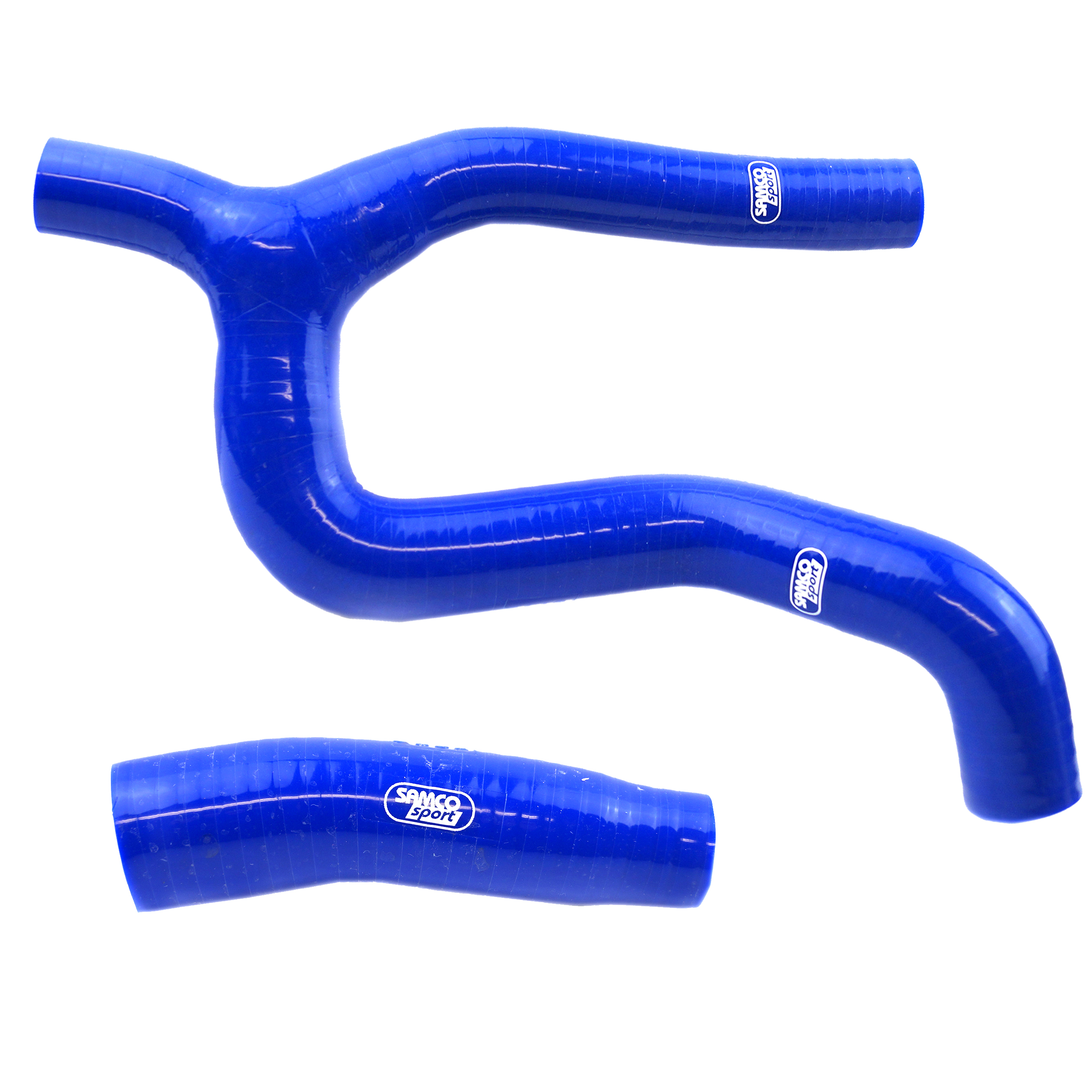 COOLANT HOSE 2 PIECE KIT BLUE 20-23 GAS HUSQ KTM 250 THERMOSTAT BYPASS SAMCO KTM-116-BU image 1