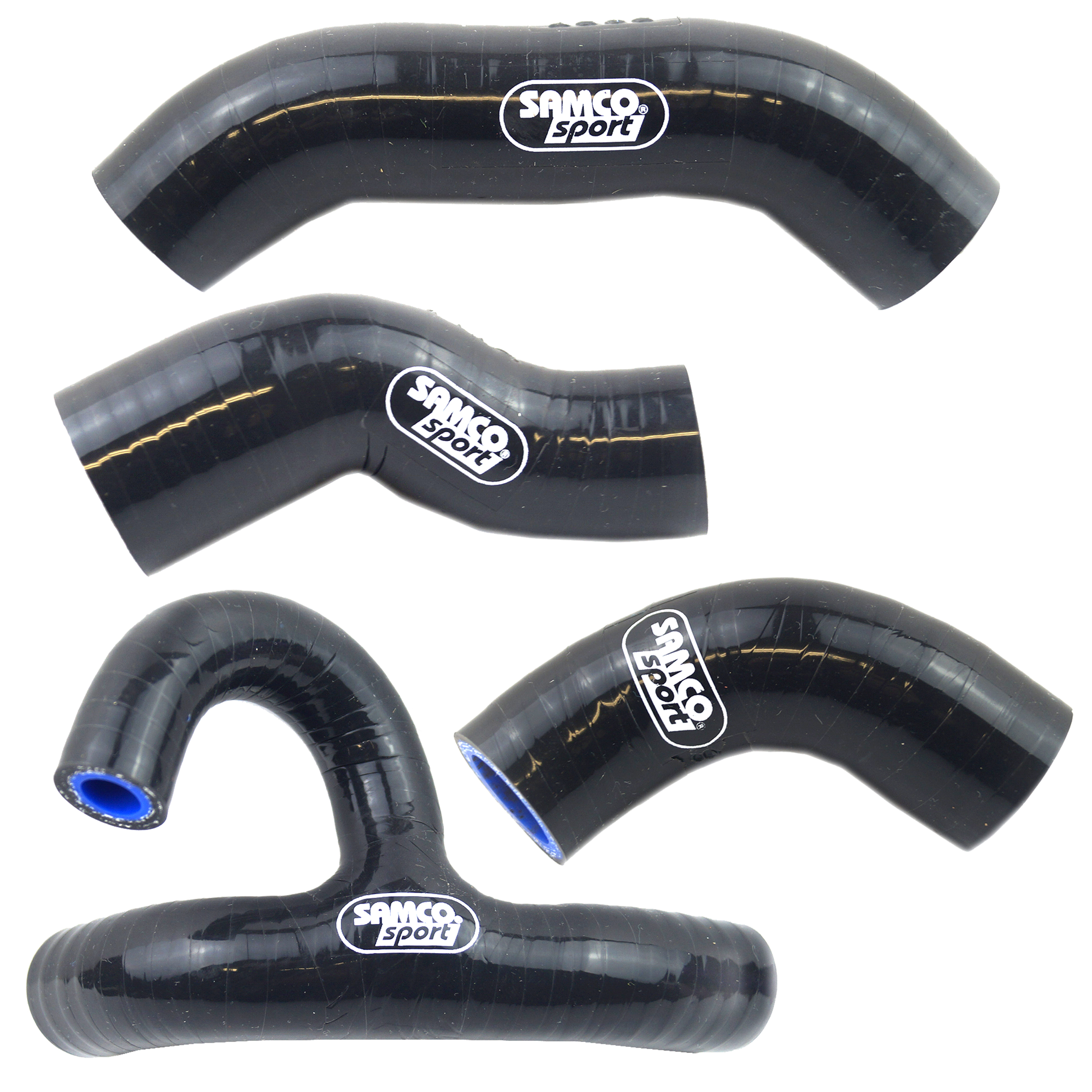 COOLANT HOSE 4 PIECE KIT BLACK 20-23 KTM HUSQ 450 500 501 OEM DESIGN SAMCO KTM-117-BK image 1