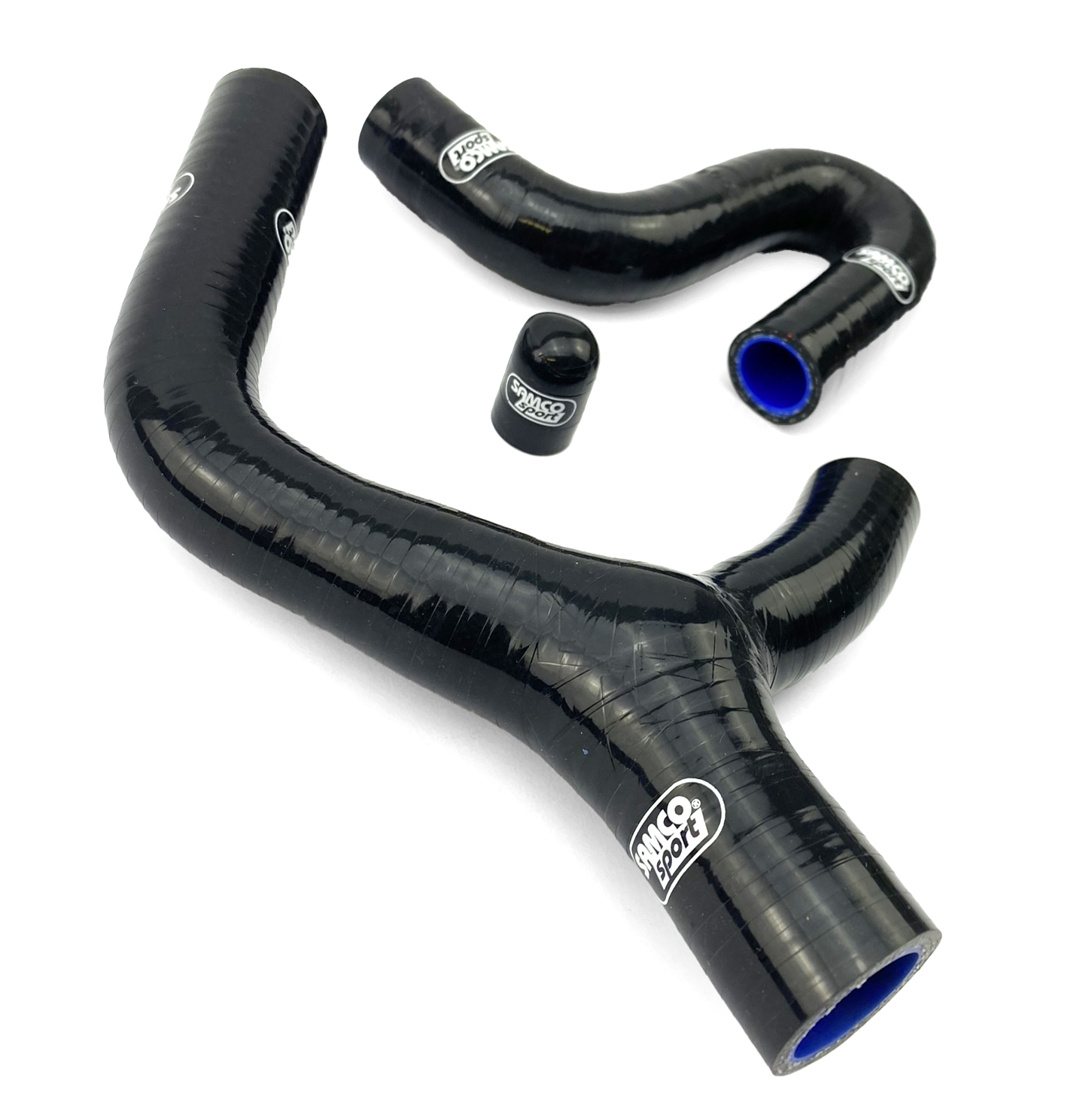 COOLANT HOSE 3 PIECE KIT BLACK 08-11 KTM 400 450 530 EXC F R XC-W THERMO BYPASS SAMCO KTM-23-BK image 1