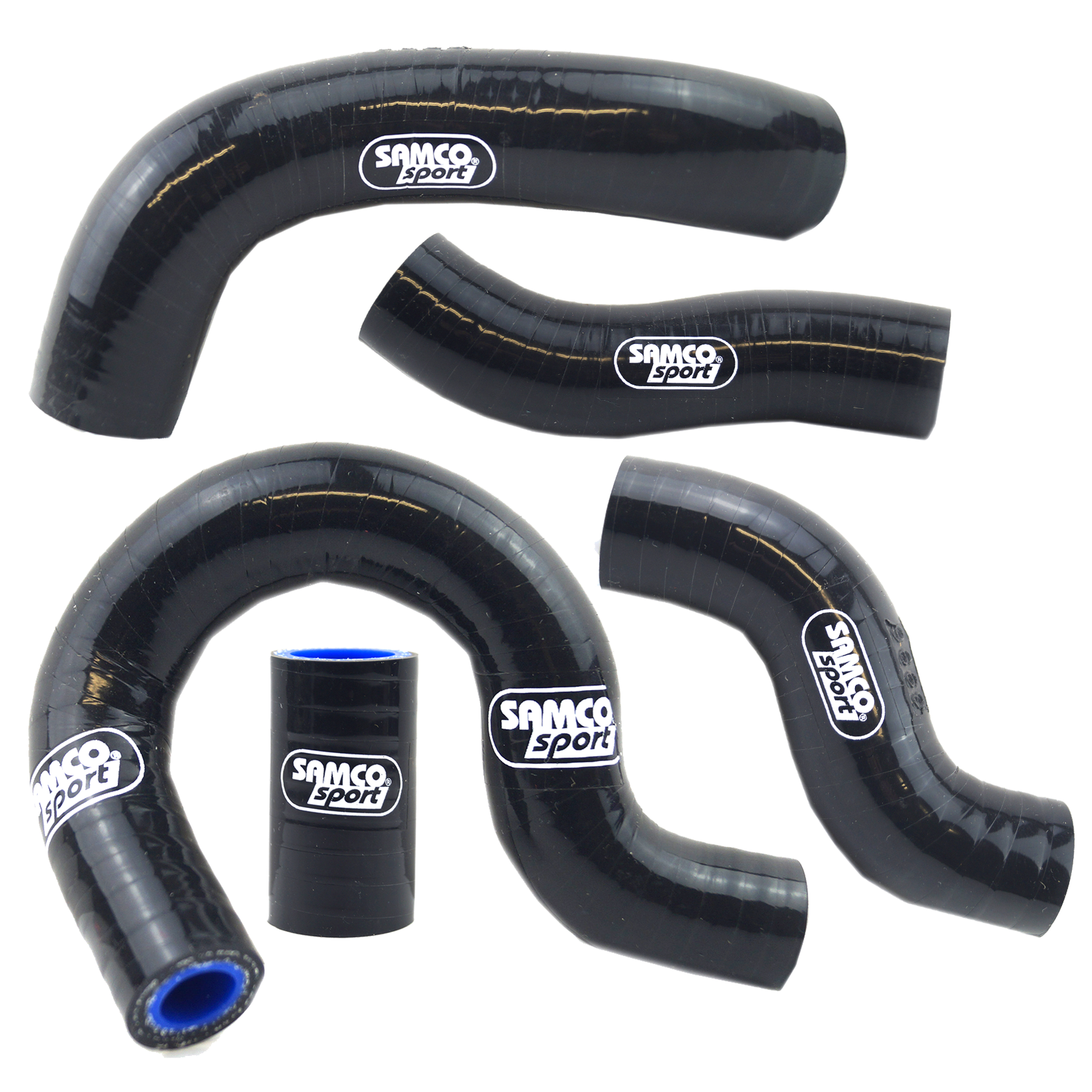 COOLANT HOSE 5 PIECE KIT BLACK 12-16 HUSA KTM 450 500 501 FE OEM DESIGN SAMCO KTM-48-BK image 1