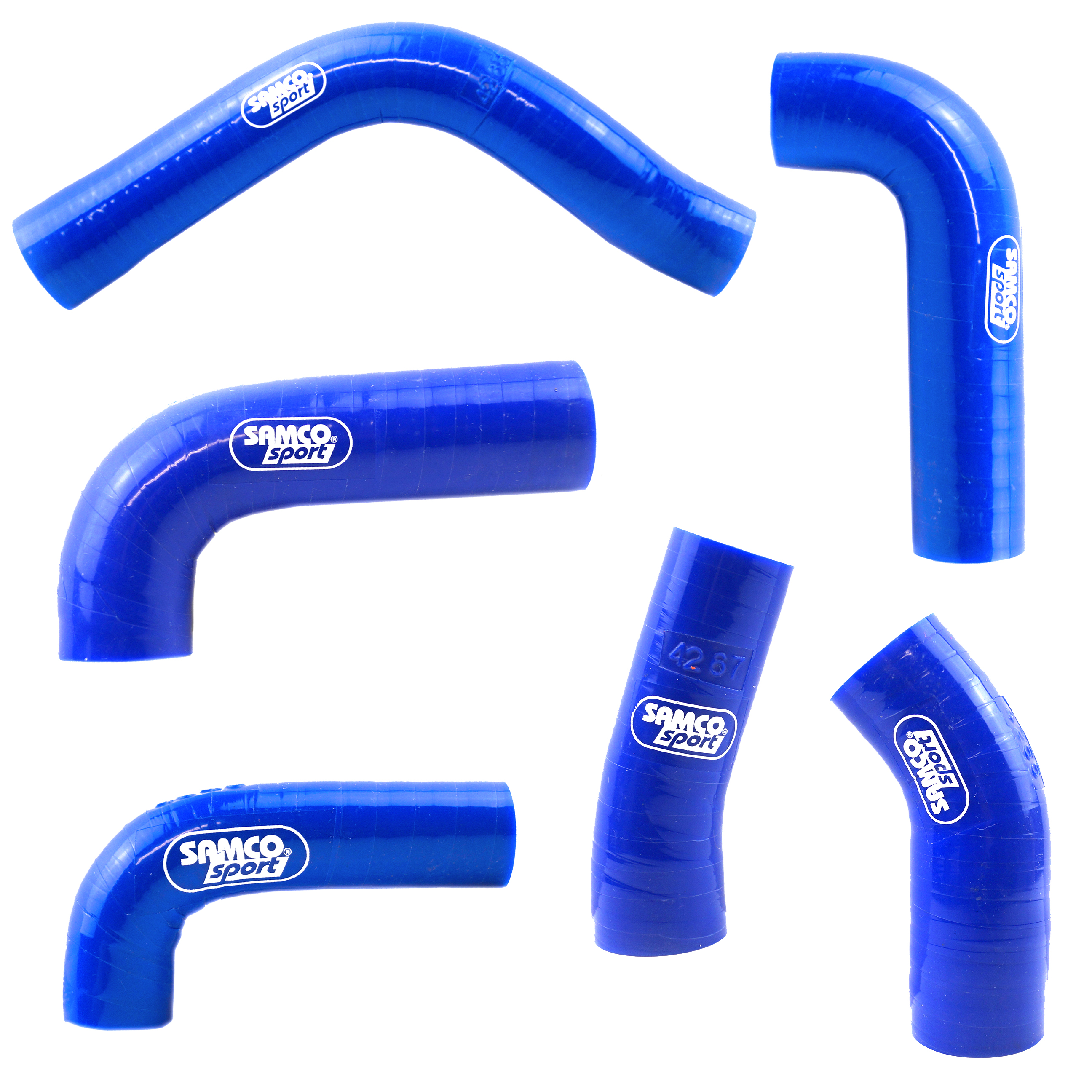 COOLANT HOSE 6 PIECE KIT BLUE 12-16 KTM HUSQ 250 350 EXC-F OEM DESIGN SAMCO KTM-58-BU