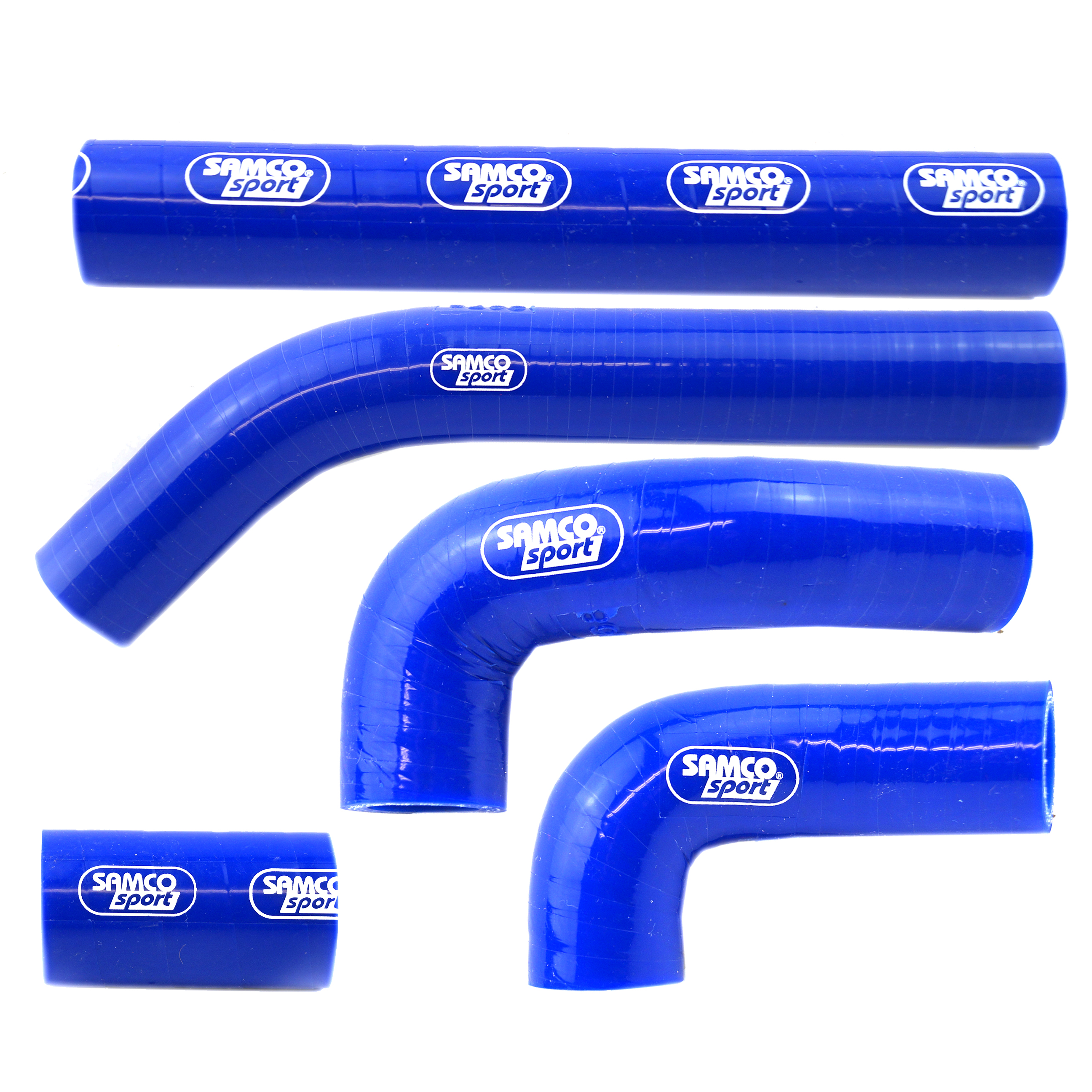 COOLANT HOSE 5 PIECE KIT BLUE 12-16 KTM HUSQVARNA 125 200 EXC OEM DESIGN SAMCO KTM-70-BU image 1