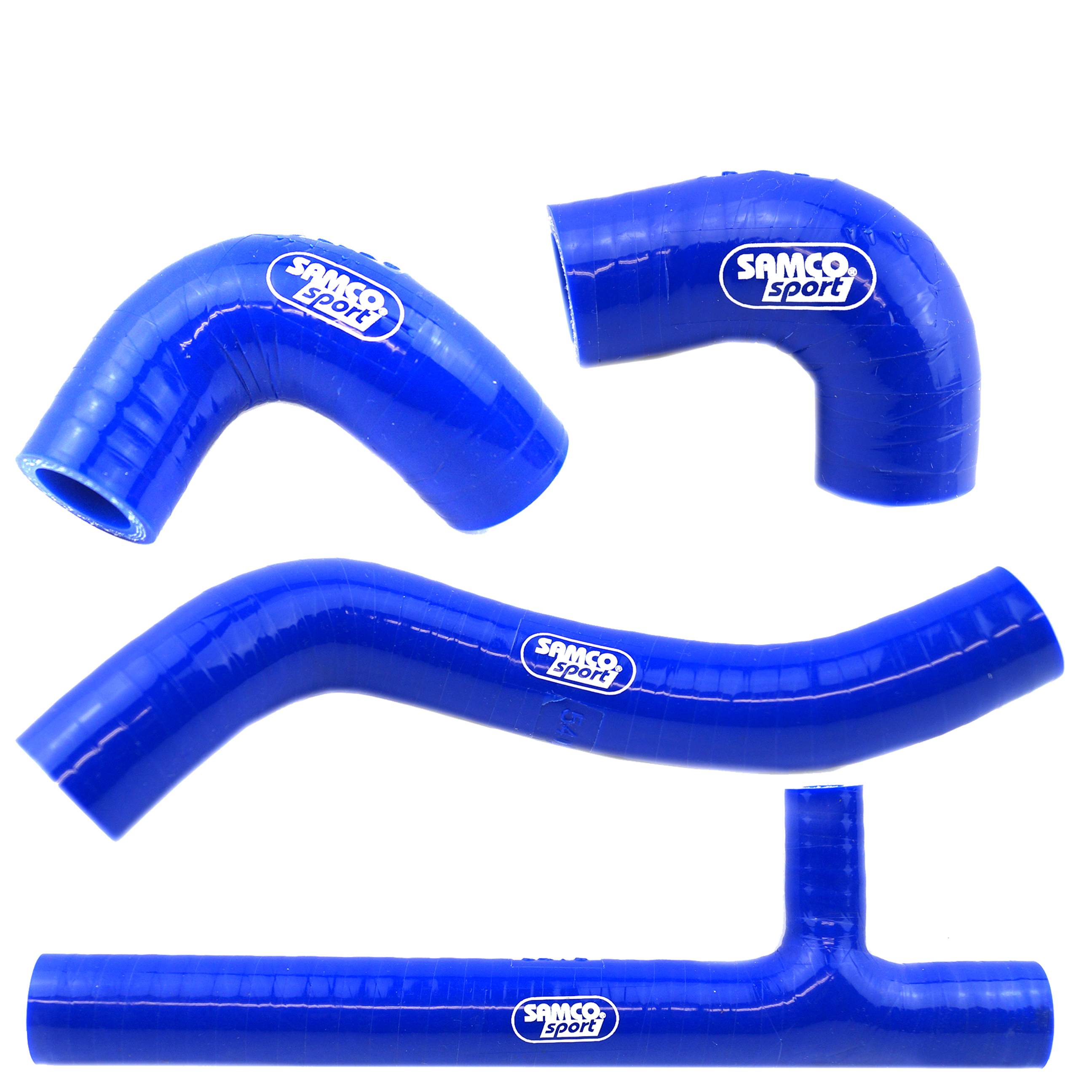 COOLANT HOSE 4 PIECE KIT BLUE 17-19 HUSQ KTM 250 350 FE EXC-F OEM DESIGN SAMCO KTM-90-BU image 1