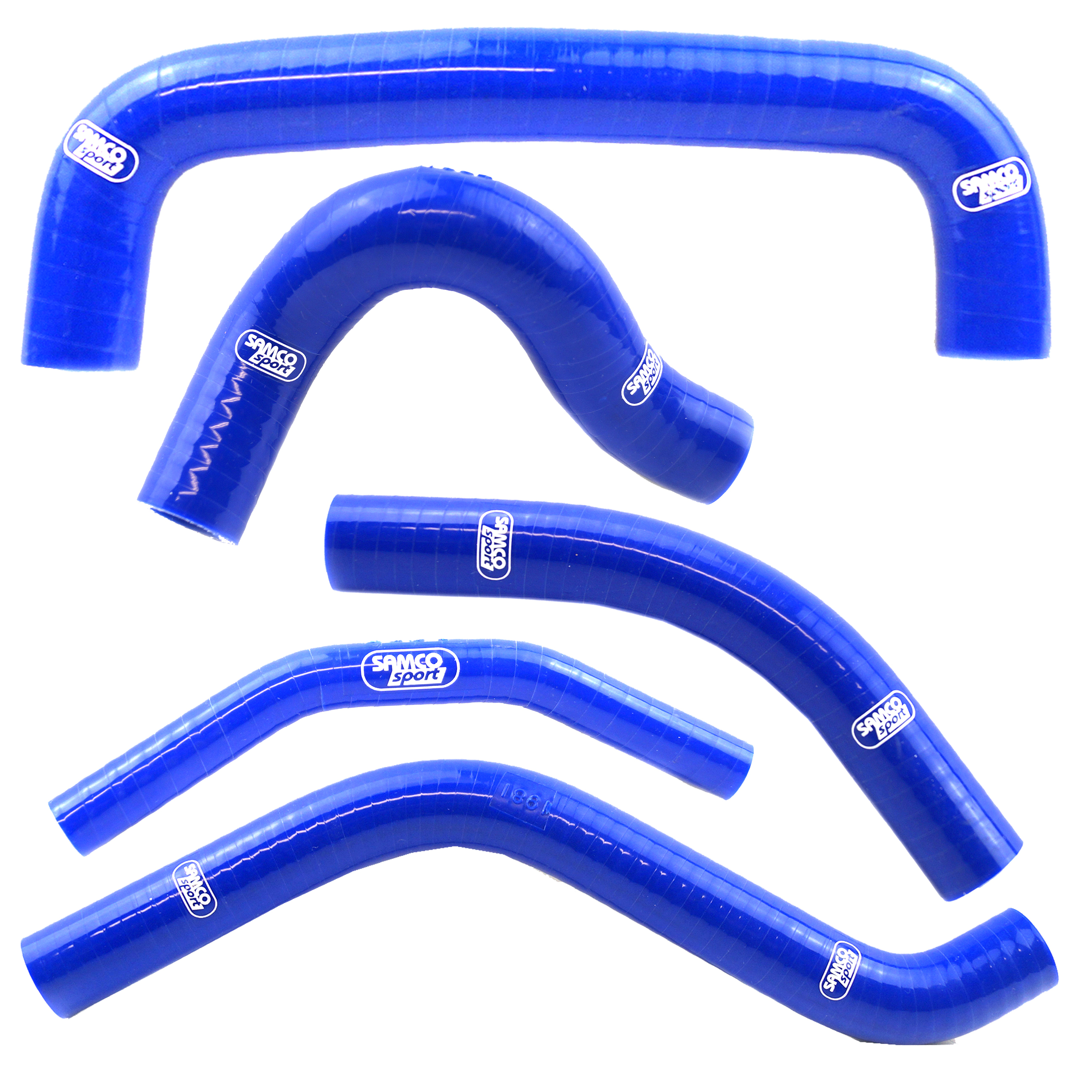 COOLANT HOSE 5 PIECE KIT BLUE 04-05 SUZUKI 450 RM Z SAMCO SPORT SUZ-16-BU image 1