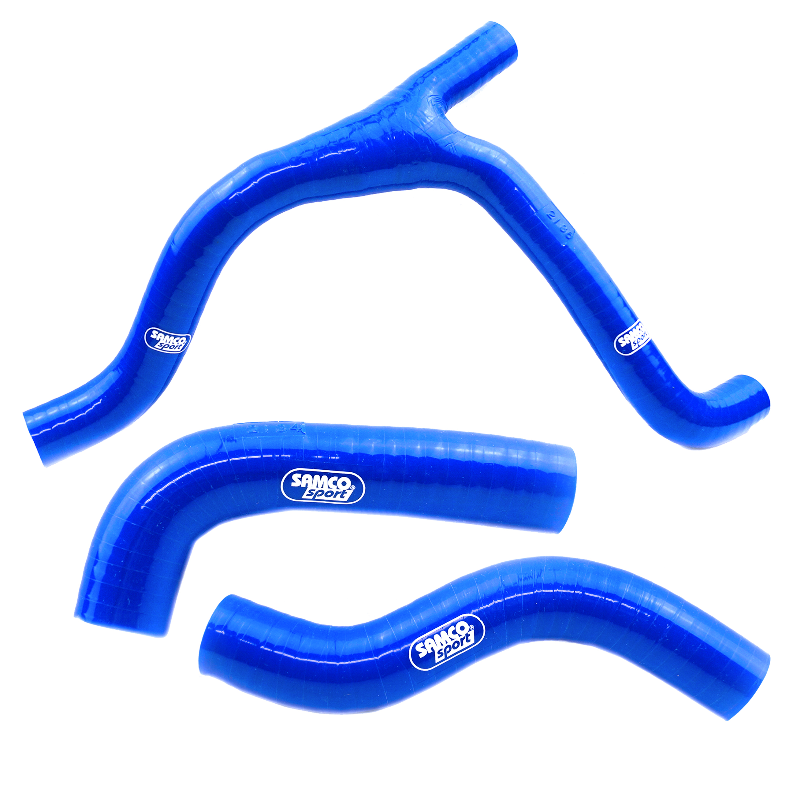 COOLANT HOSE 3 PIECE KIT BLUE 07-09 SUZUKI 250 RM Z SAMCO SPORT SUZ-21-BU image 1