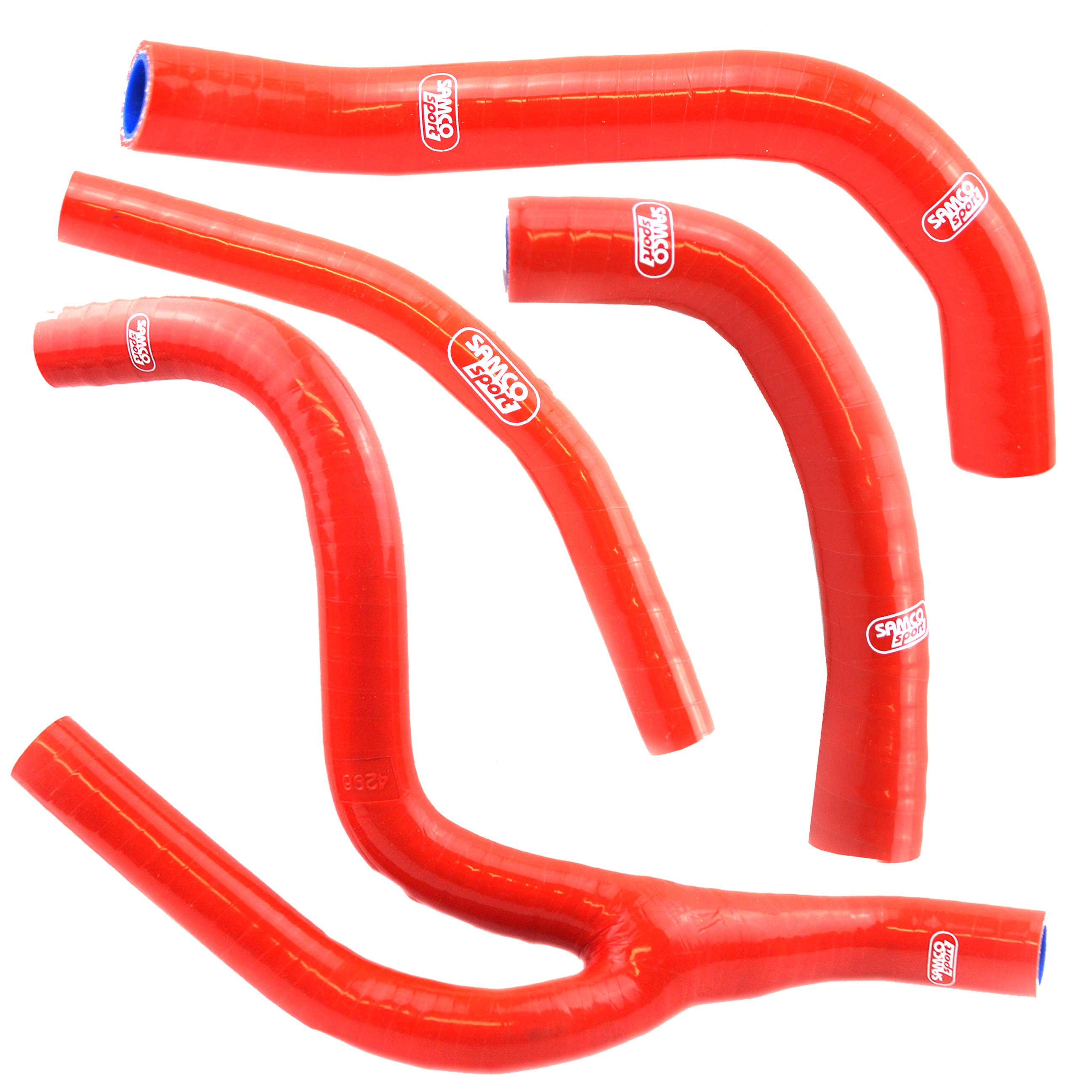 COOLANT HOSE 4 PIECE KIT RED 13-18 SUZUKI 250 RM Z 'Y' RACE DESIGN SAMCO SPORT SUZ-47-RD image 1
