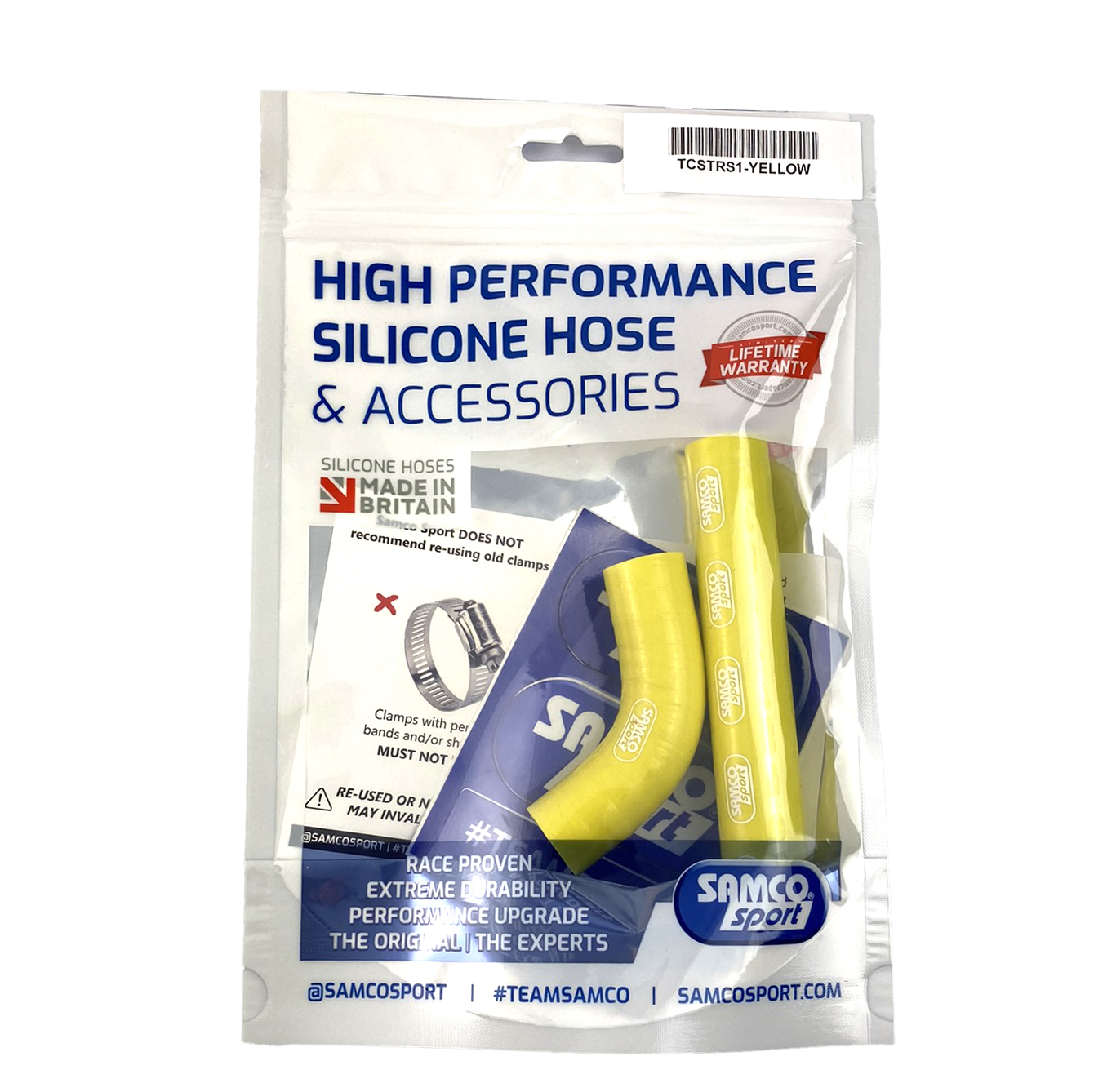 COOLANT HOSE 2 PIECE KIT YELLOW 16-25 TRS 125 250 280 300 ONE RAGA SAMCO SPORT TRS-1-YE thumbnail 2