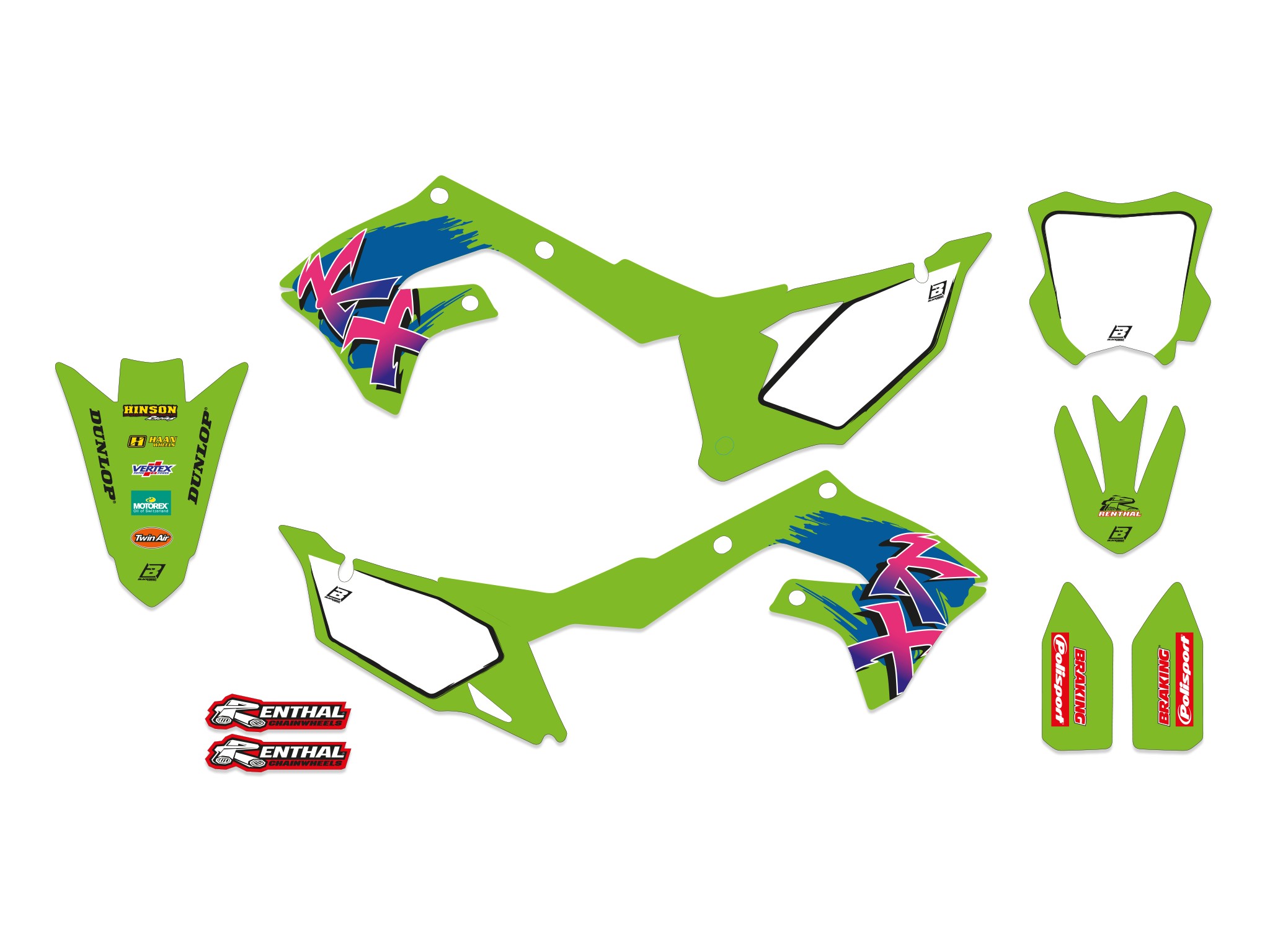250 21-24, 450 19-23 KXF DREAM 5 RETRO DECALS, BLACKBIRD 2425AA image 1