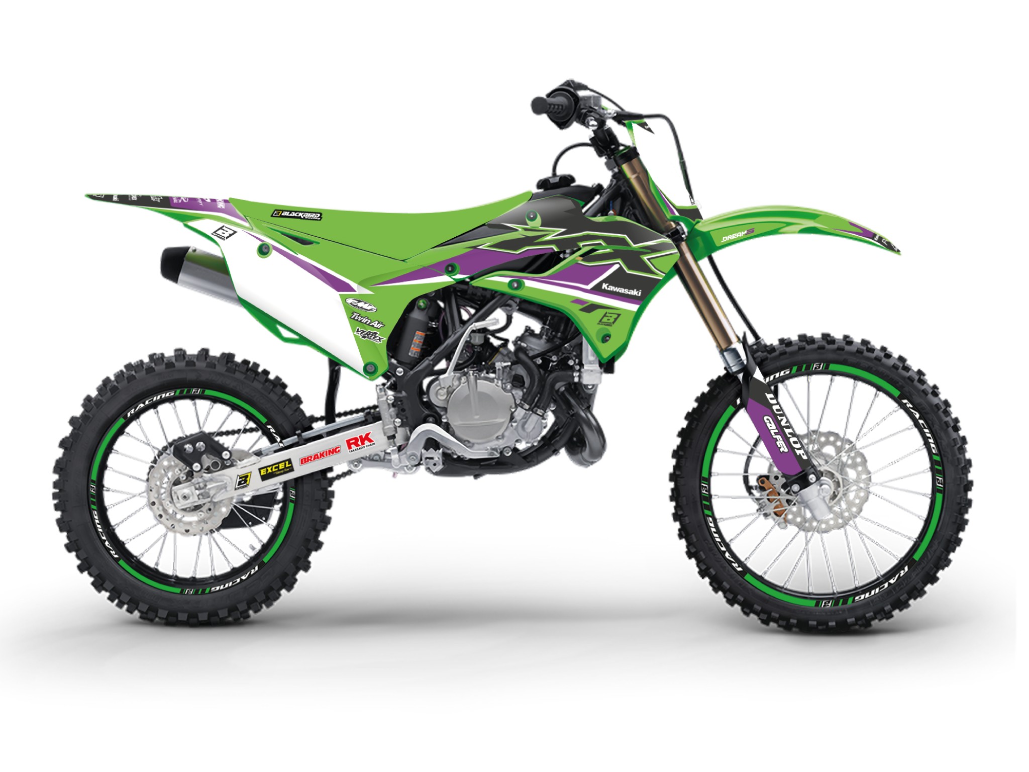 22-26 KX 85 KAWASAKI DREAM 5 GRAPHICS, BLACKBIRD 2426AB thumbnail 2