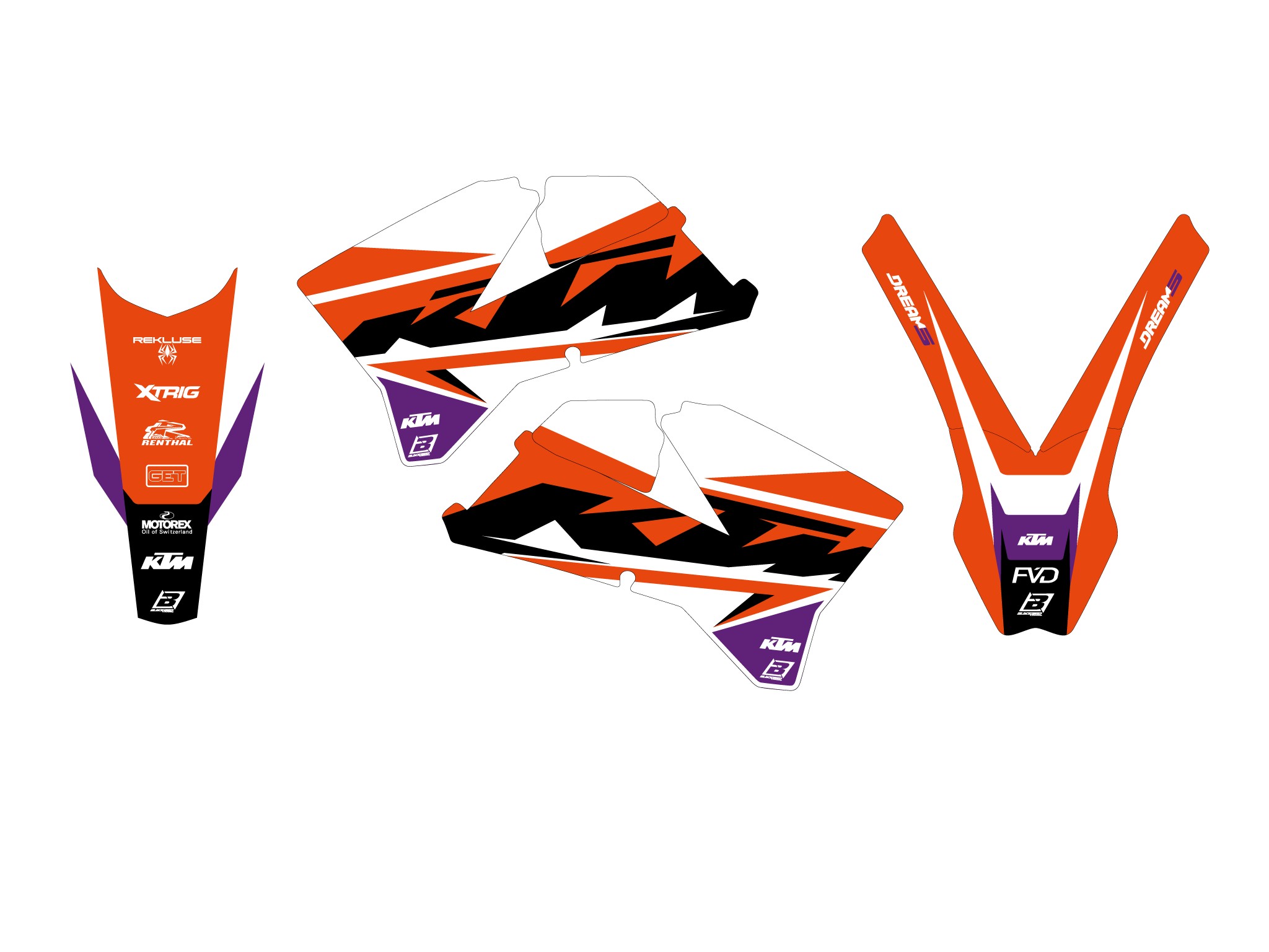 05-06 SX/SXF 05-07 EXC KTM DREAM 5 DECALS, BLACKBIRD 2526AB image 1