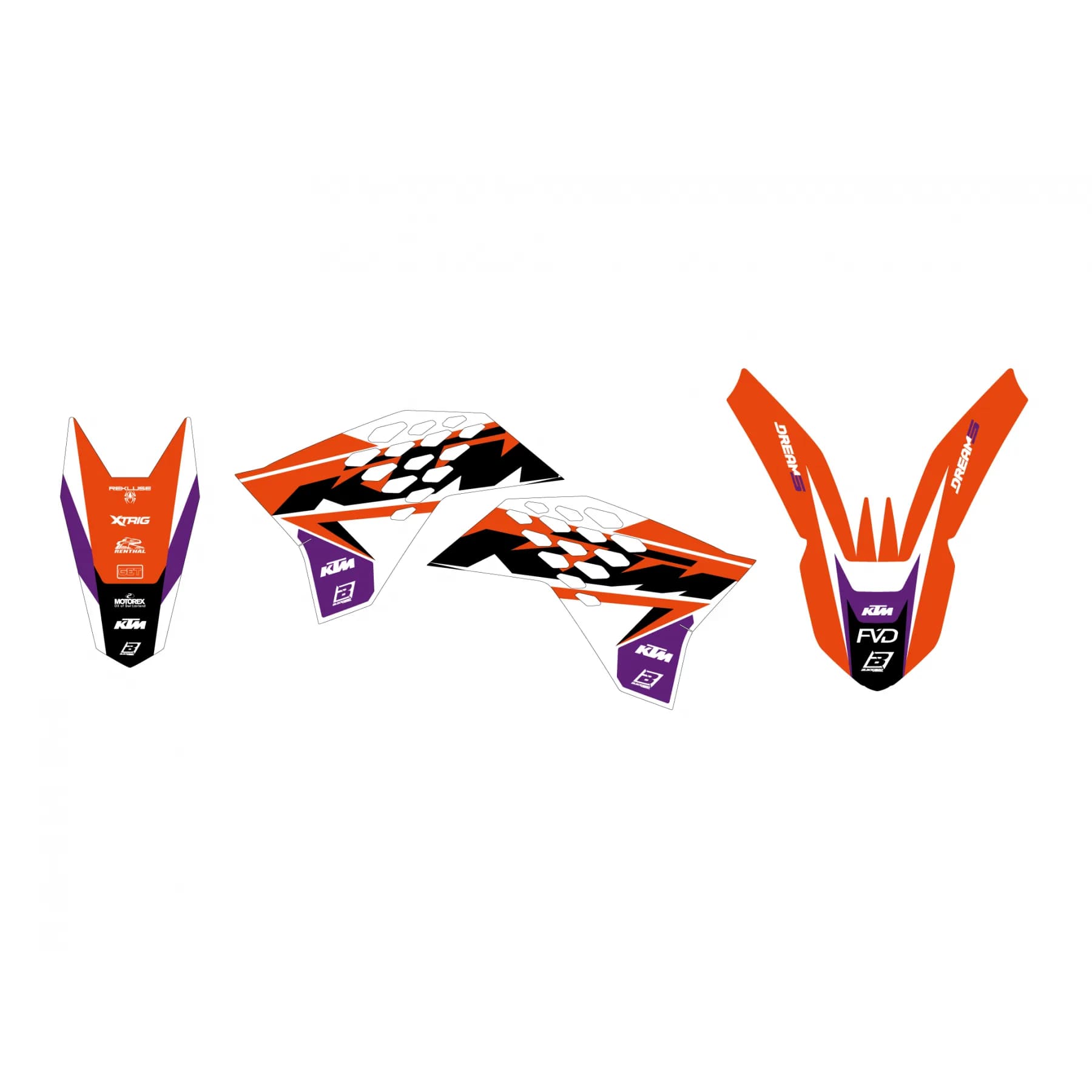 07-10 SX/SXF 08-11 EXC KTM DREAM 5 DECALS, BLACKBIRD 2527AB image 1