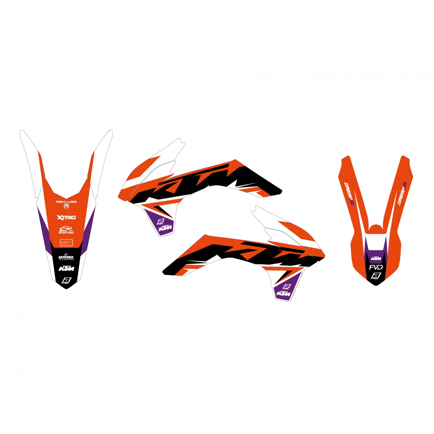 13-15 SX/SXF 14-16 EXC KTM DREAM 5 DECALS, BLACKBIRD 2538AB image 1