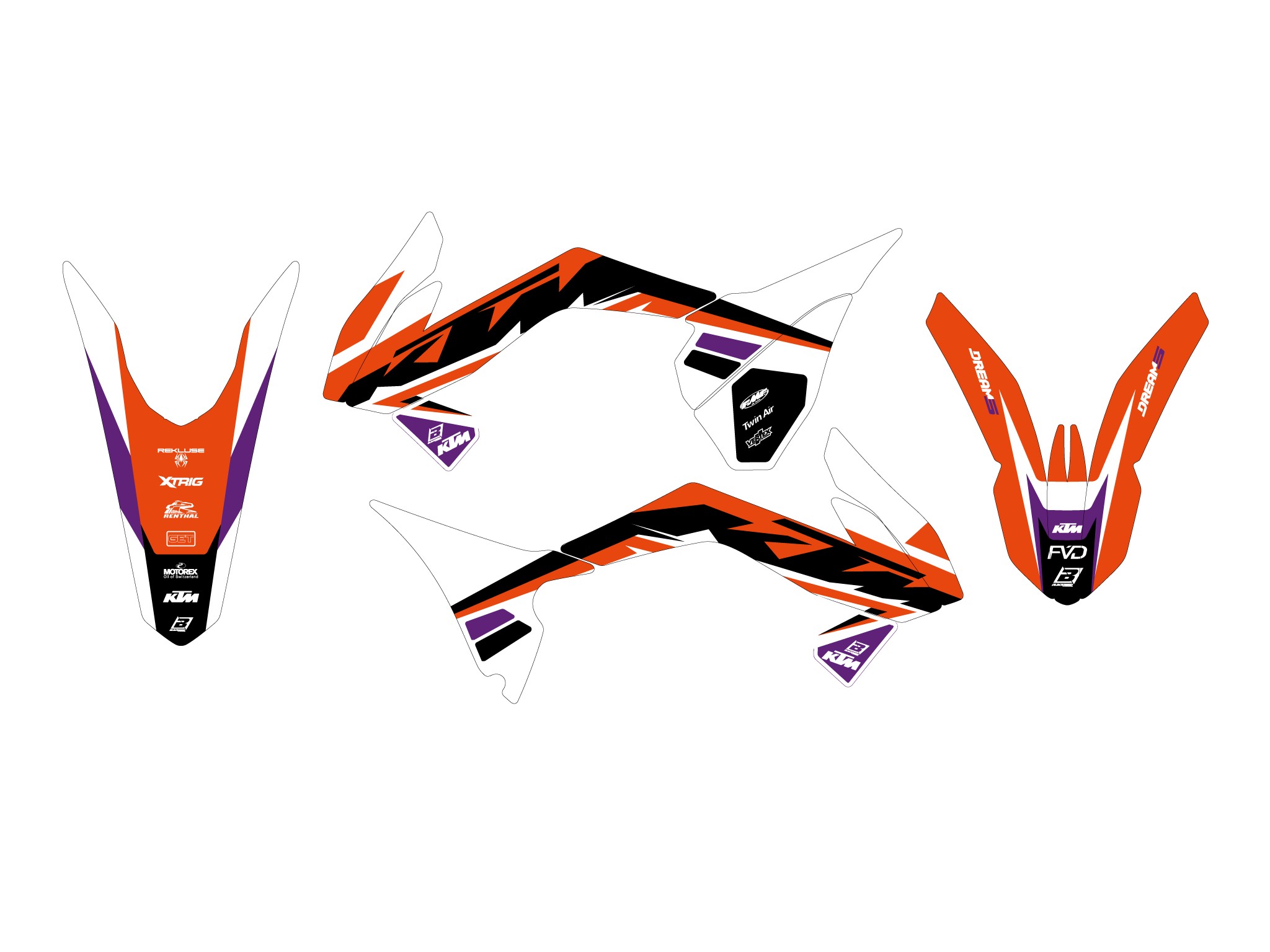 2013-17 SX85 KTM DREAM 5 DECALS, BLACKBIRD 2539AB image 1