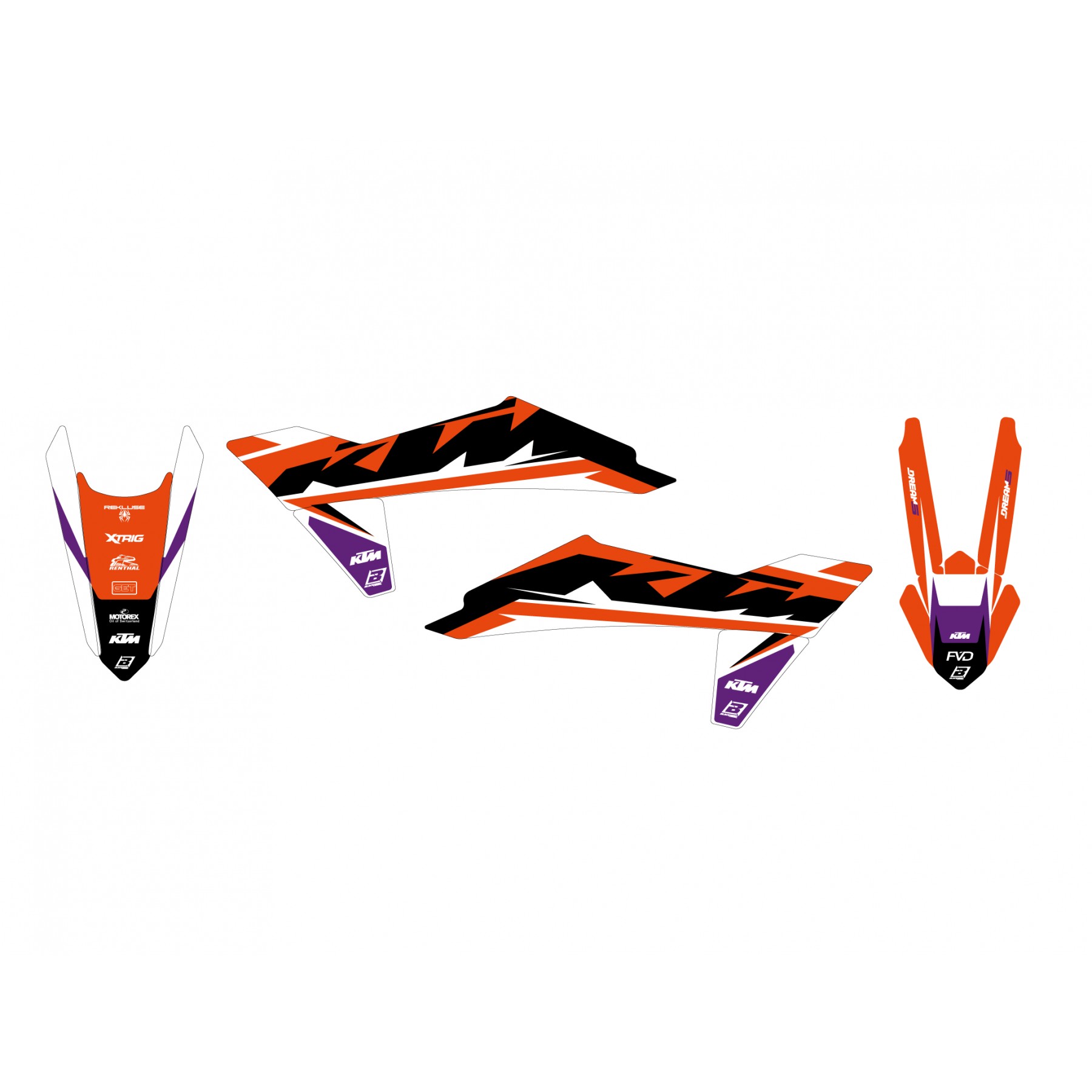 23-24 SX/SXF 24-25 EXC, KTM DREAM 5 BLACKBIRD DECAL KIT, 2548AB thumbnail 2