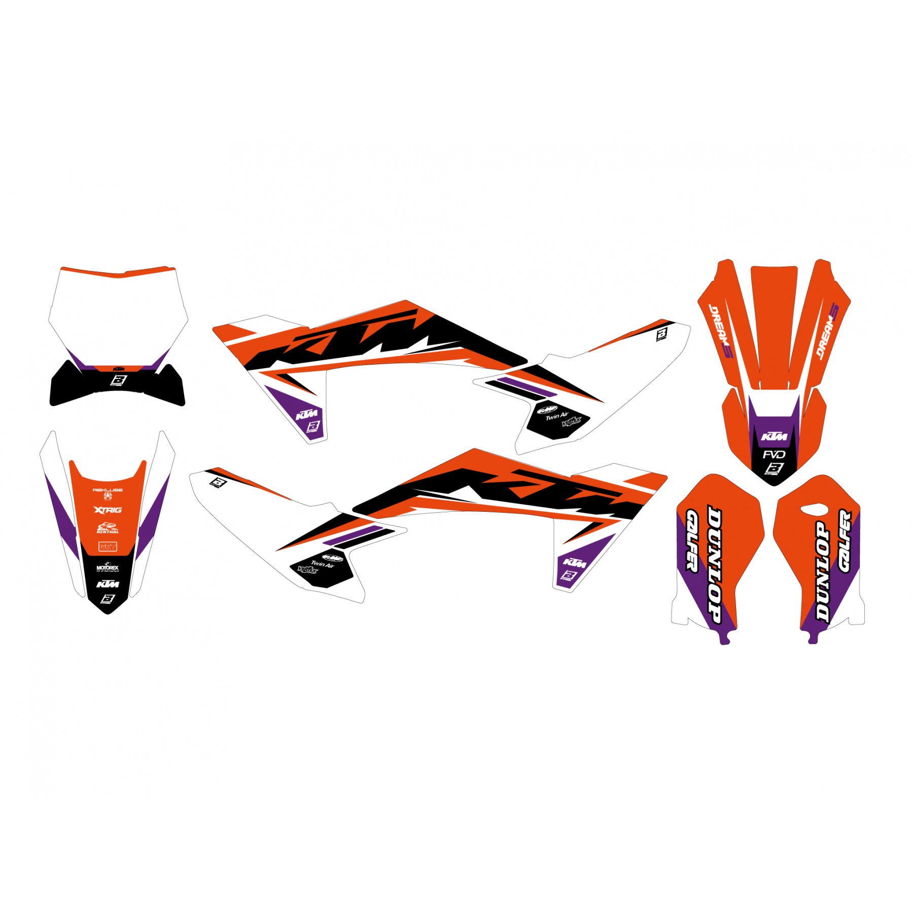 24-25 KTM SX 50 DREAM 5 DECALS, BLACKBIRD 2549AB thumbnail 2