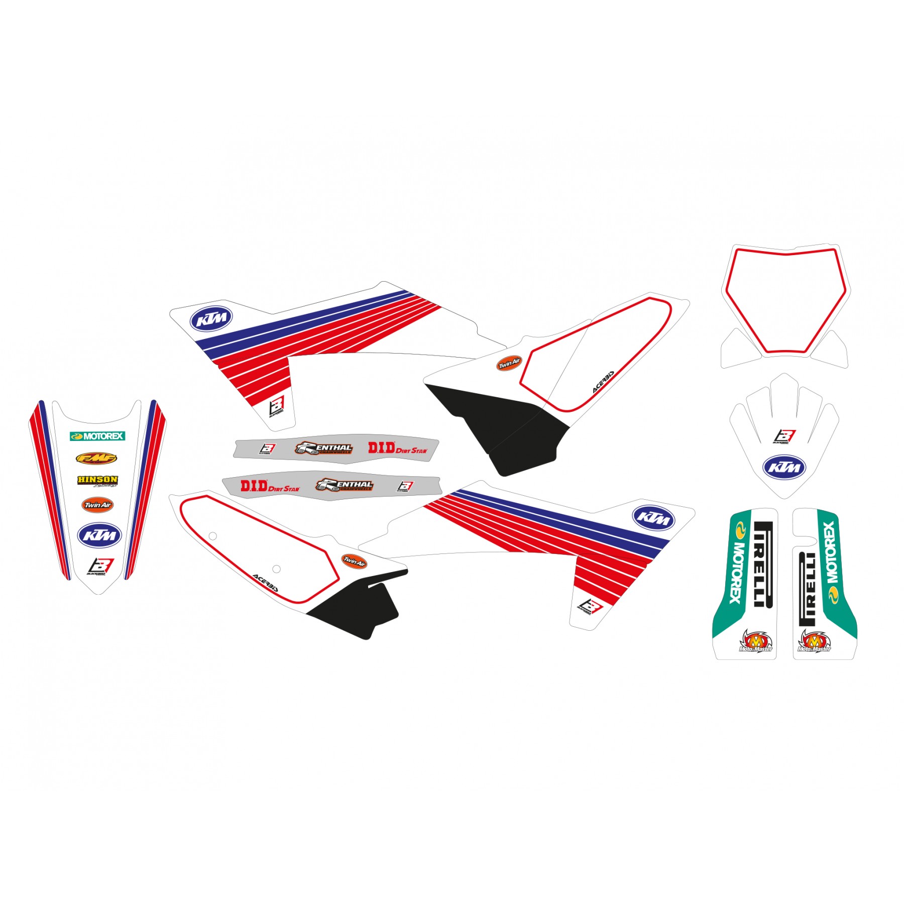 25-26 KTM SX/SXF RETRO RED/BLUE BLACKBIRD DECAL KIT, 2552AA/01 thumbnail 2