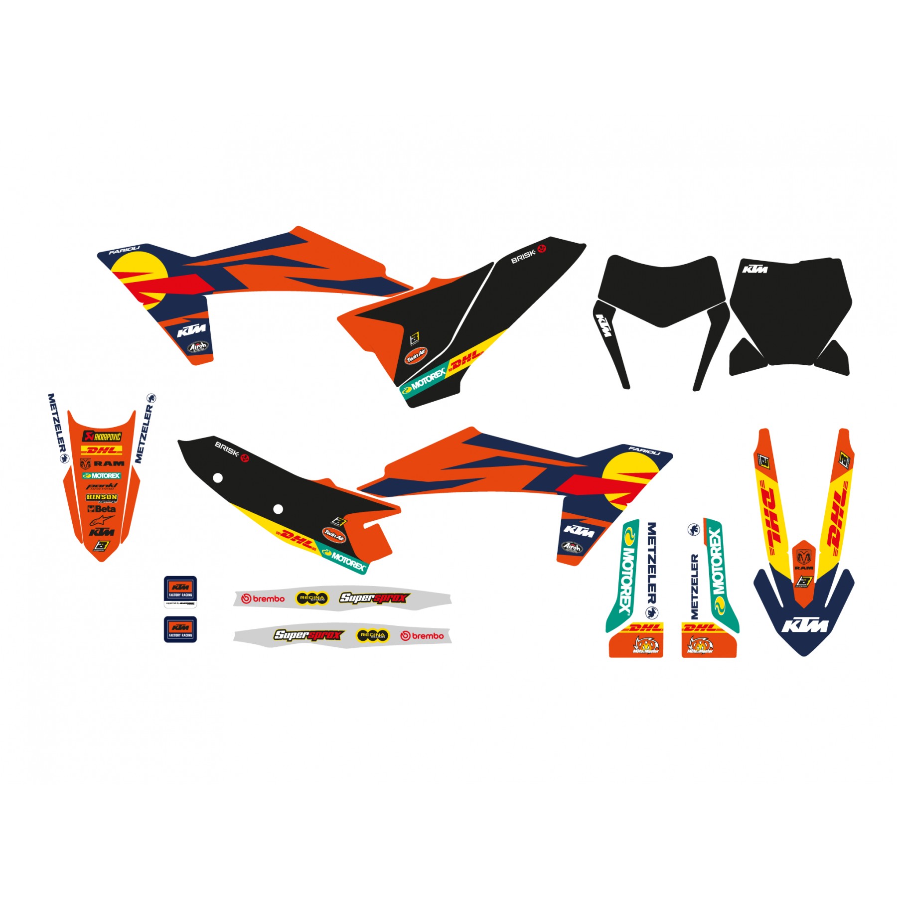 25-26 KTM SX/SXF FACTORY BLACKBIRD DECAL KIT, 2552R22 image 1