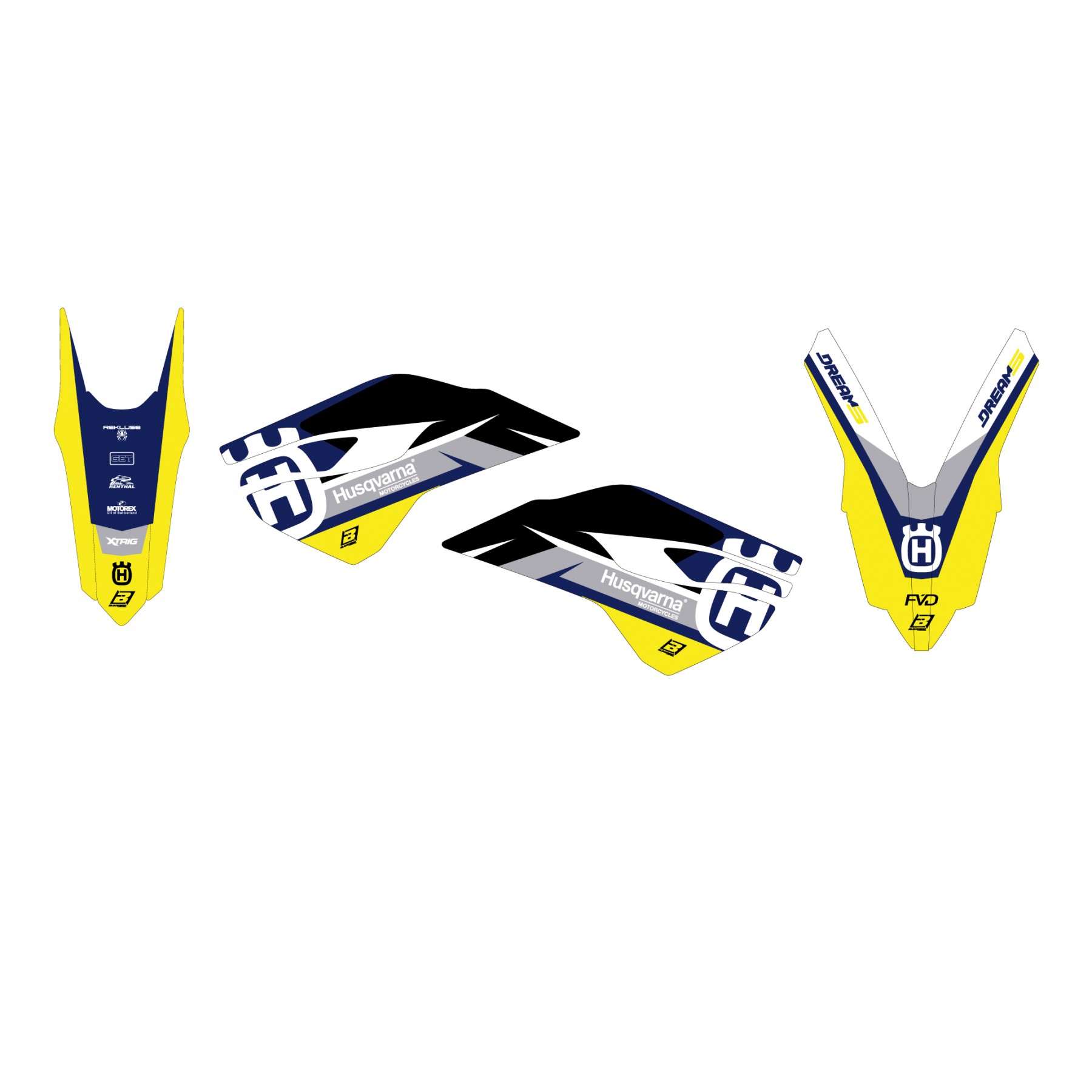 HUSQVARNA FC/TC 14-15 TE/FE 14-16 FACTORY, BLACKBIRD DECAL KIT, 2611AB image 1