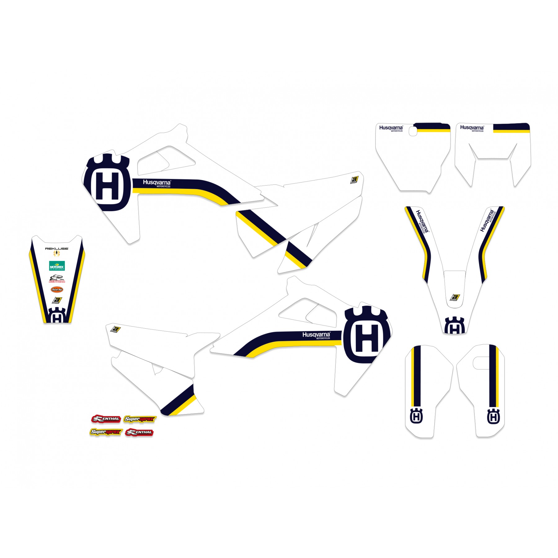 19-22 TC/FC 20-23 TE/FE HUSQVARNA RETRO, BLACKBIRD DECAL KIT, 2615AA image 1