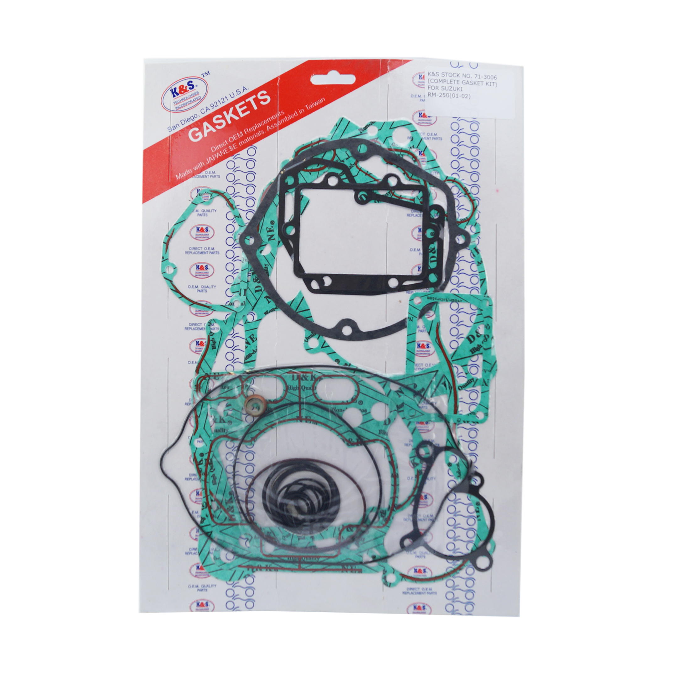 GASKET FULL SET 01-02 RM250, K&S 71-3006 SUZUKI