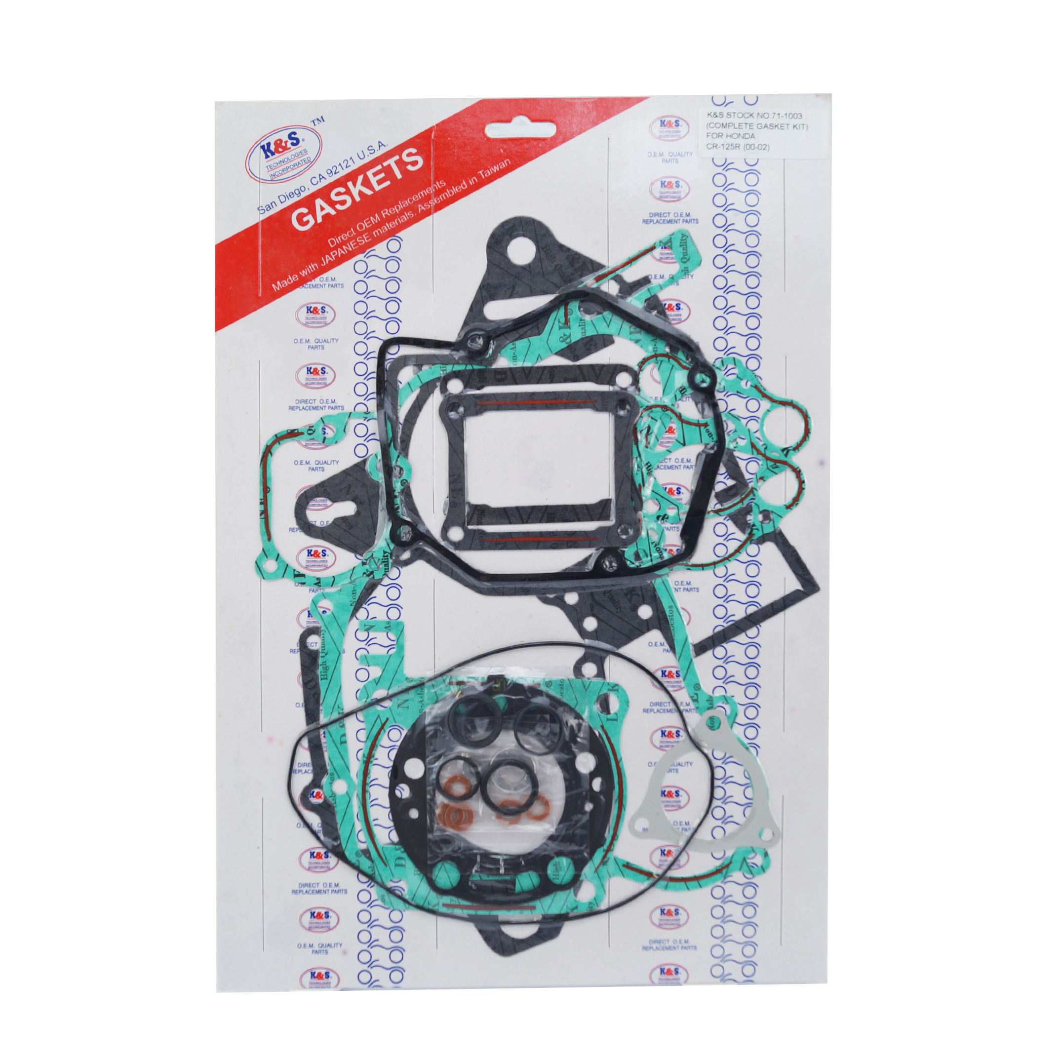 GASKET FULL SET 00-02 CR125, K&S 71-1003 HONDA image 1