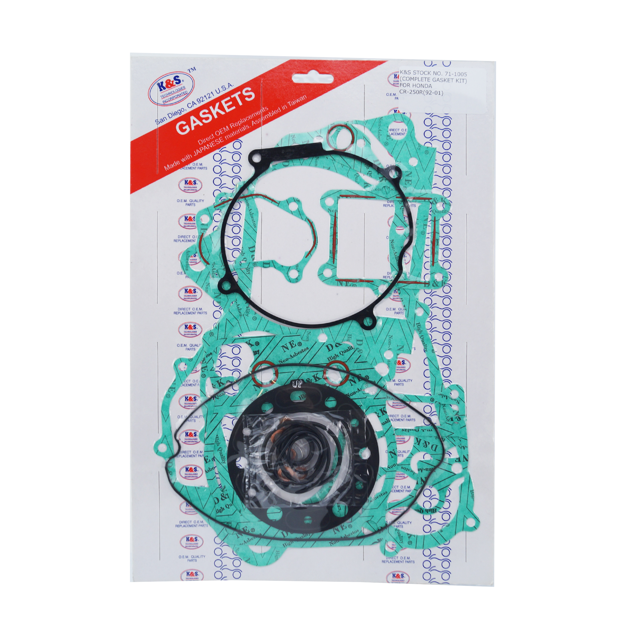 GASKET FULL SET 92-01 CR250, K&S 71-1005 HONDA