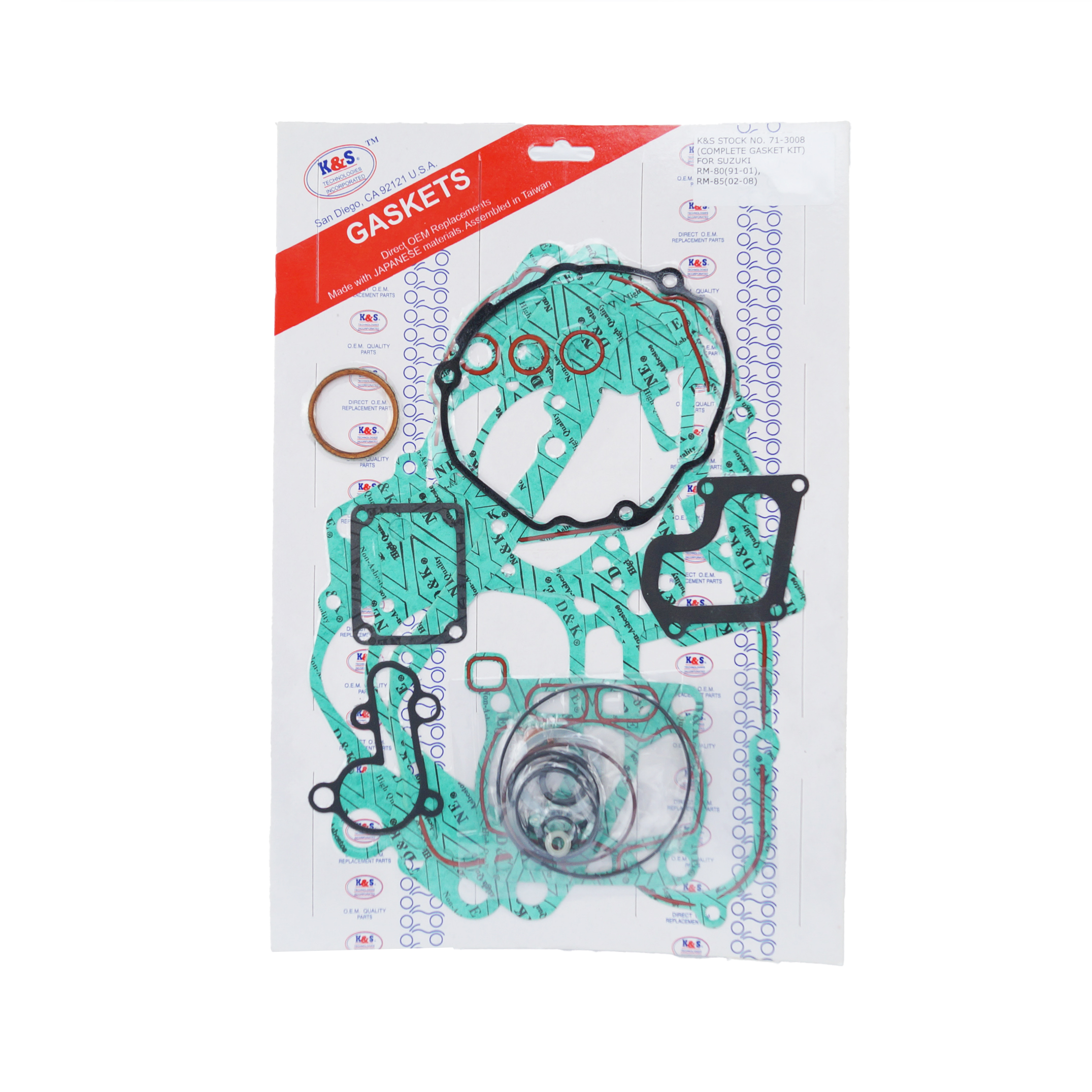 GASKET FULL SET 02-07 RM85, K&S 71-3008 SUZUKI COMPLETE 28-1505_KS