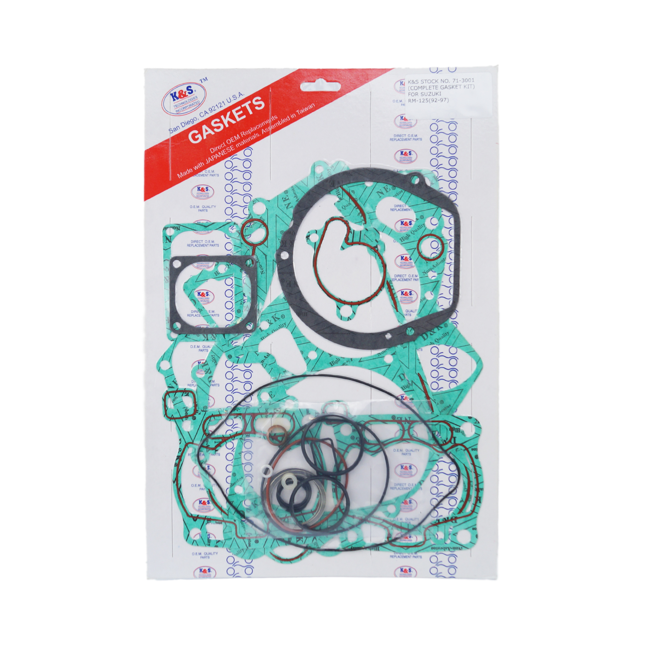 GASKET FULL SET 92-97 RM125, K&S 71-3001 COMPLETE SUZUKI image 1