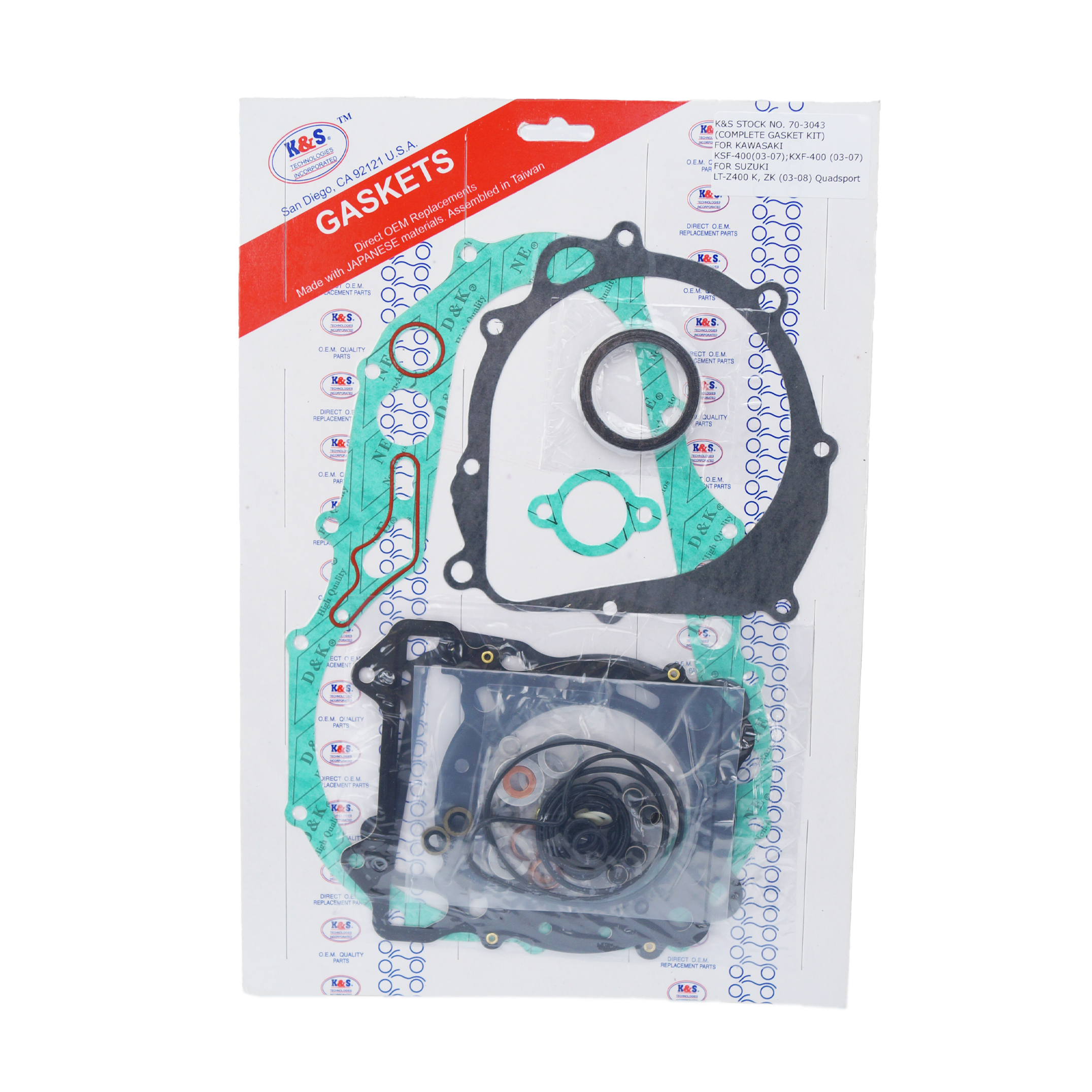 GASKET FULL SET 03-06 KFX400, K&S 70-3043 image 1