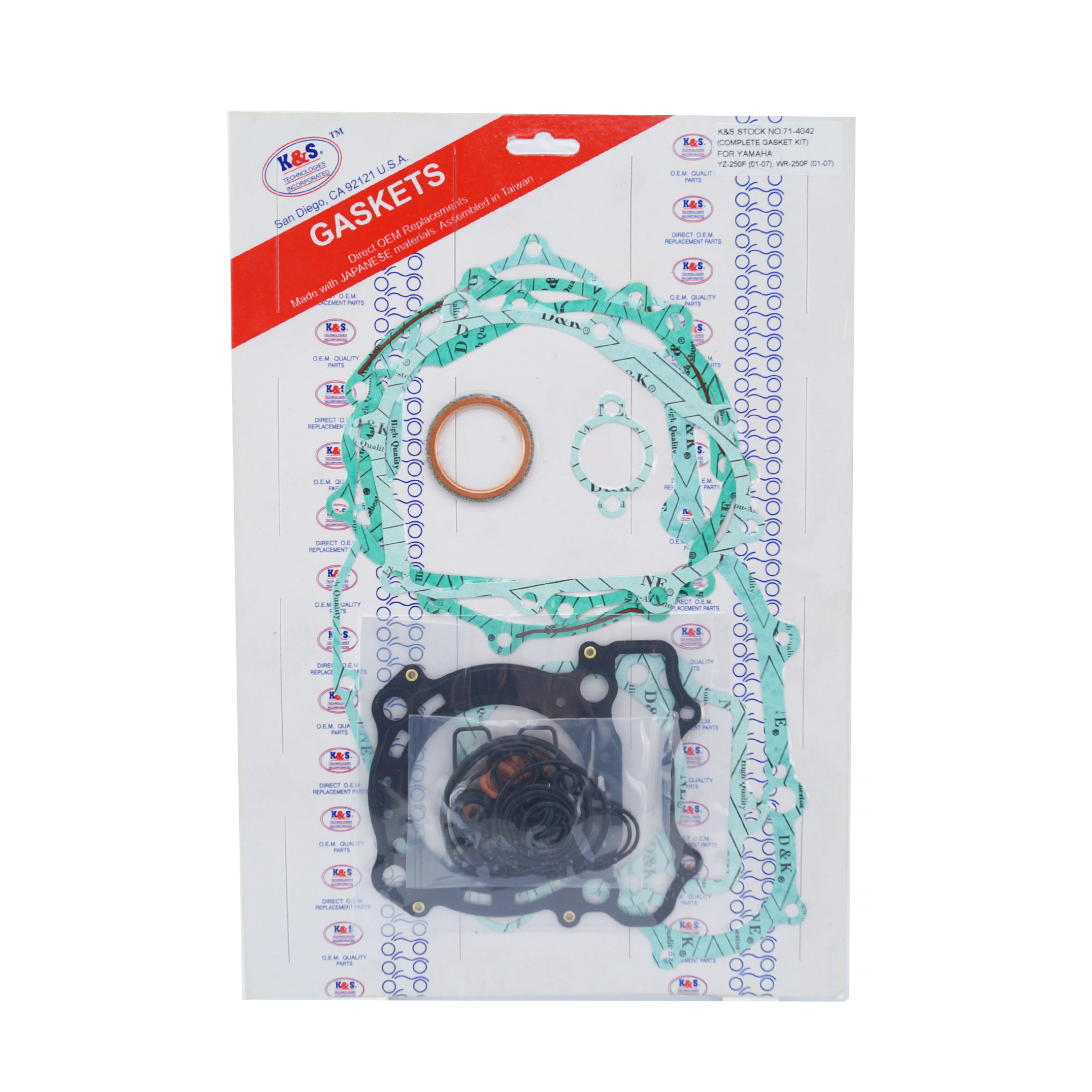 GASKET FULL SET 01-08 YZF WRF, KIT COMPLETE K&S 71-4042 250cc image 1
