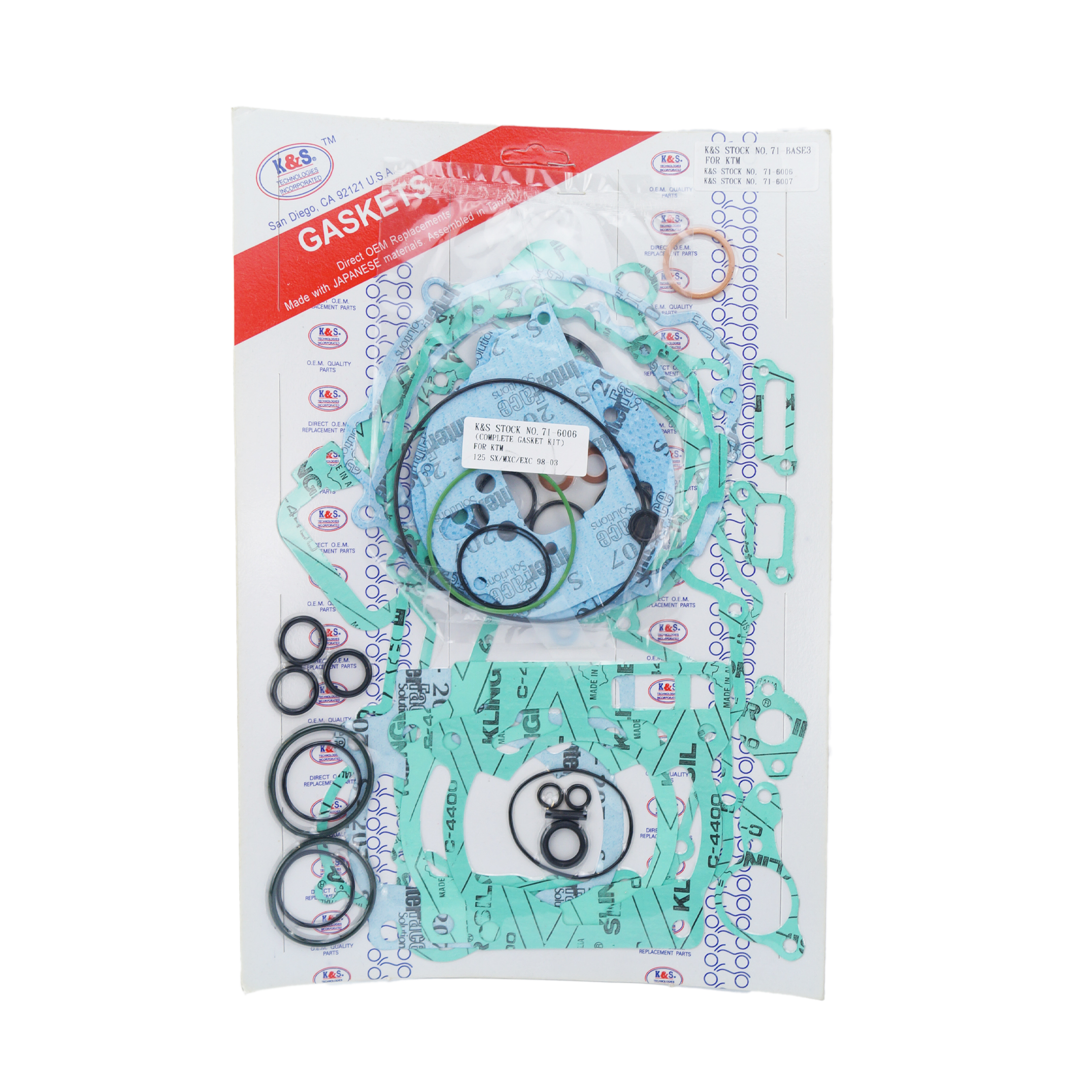 GASKET FULL SET 98-03 KTM125, 39PCS COMPLETE K&S 71-6006 image 1