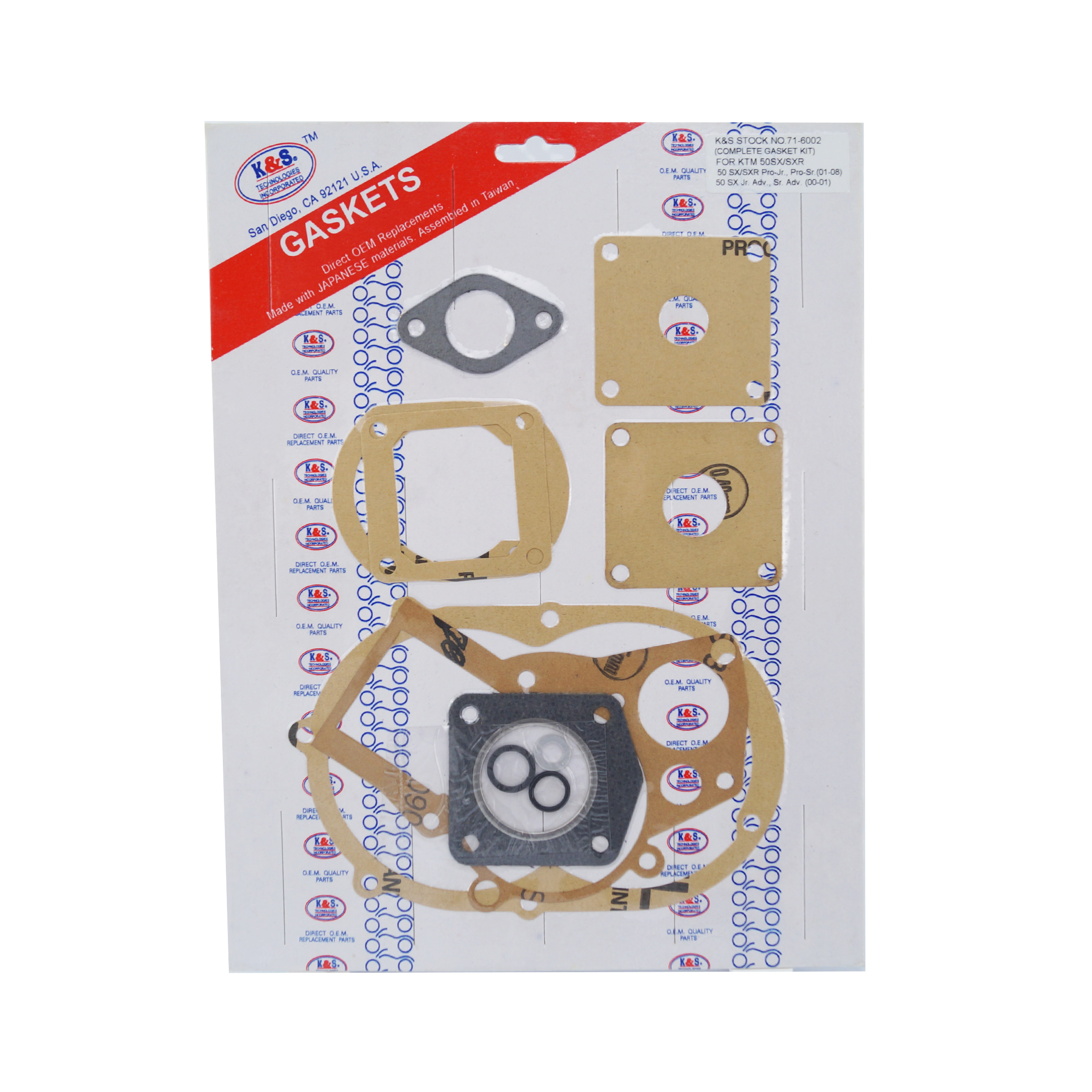 GASKET FULL KTM50 SX/SXR PRO, SET 11PCS COMPLETE K&S 71-6002 image 1