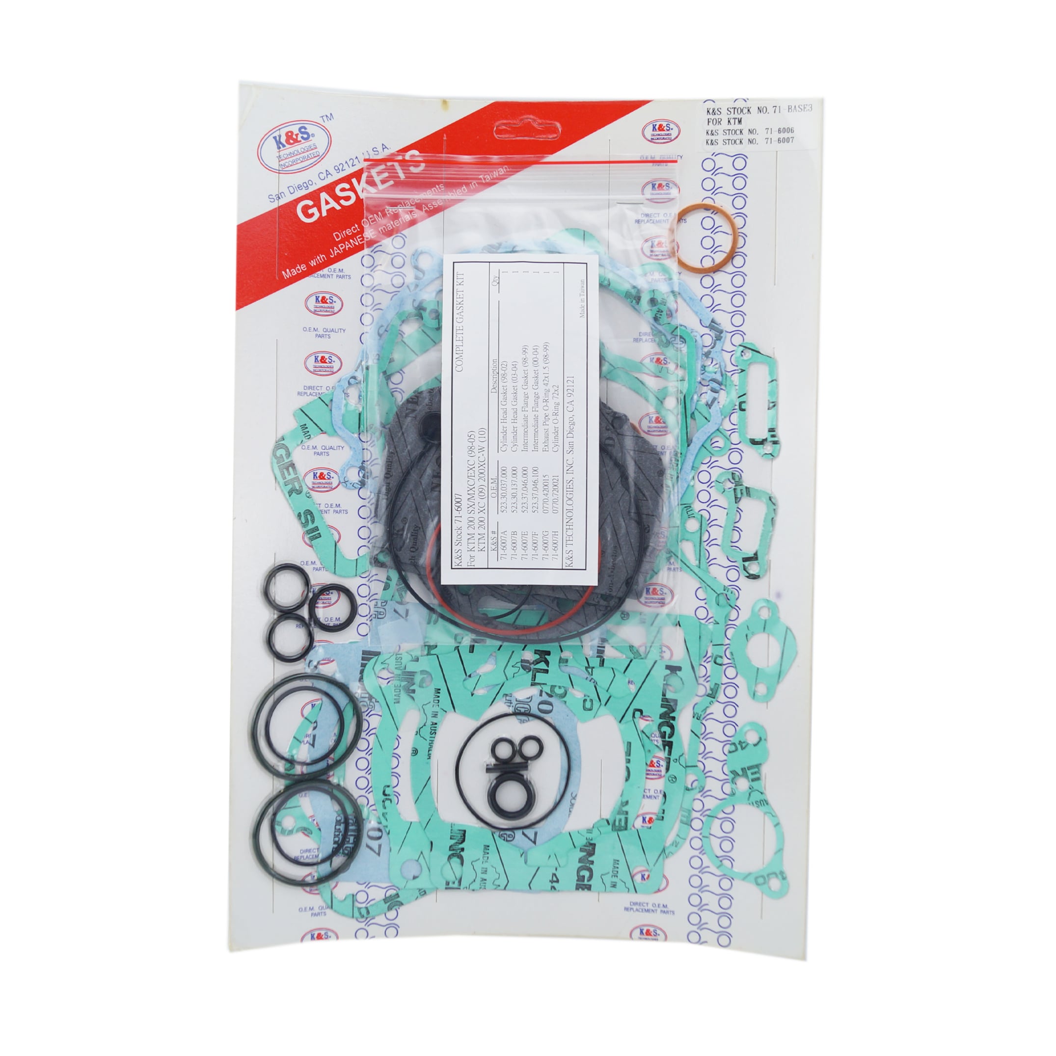 GASKET FULL SET 98-03 KTM200 image 1