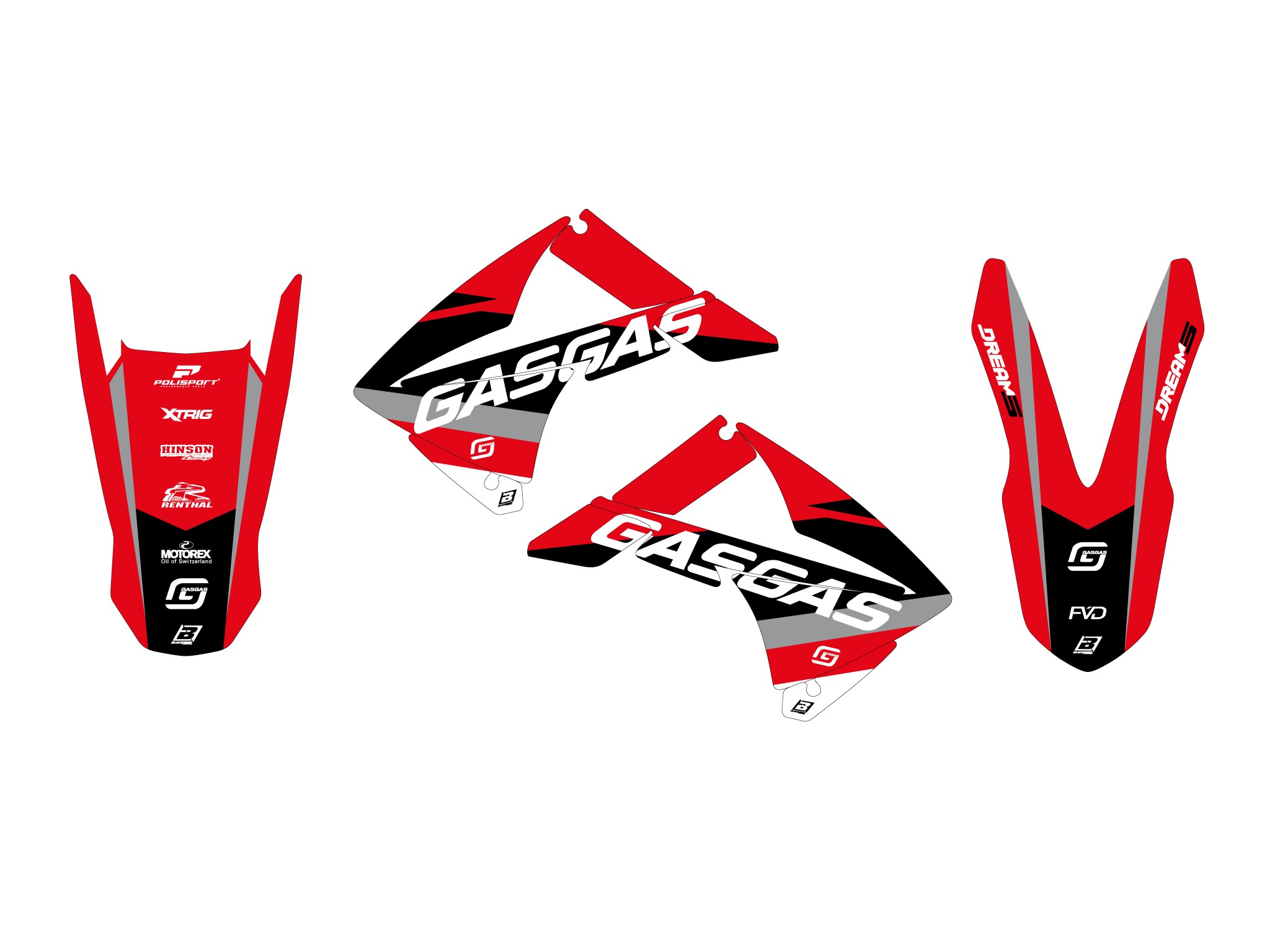 10-11 EC 10-13 ECF GASGAS DREAM 5 GRAPHICS, BLACKBIRD 2904AB thumbnail 2