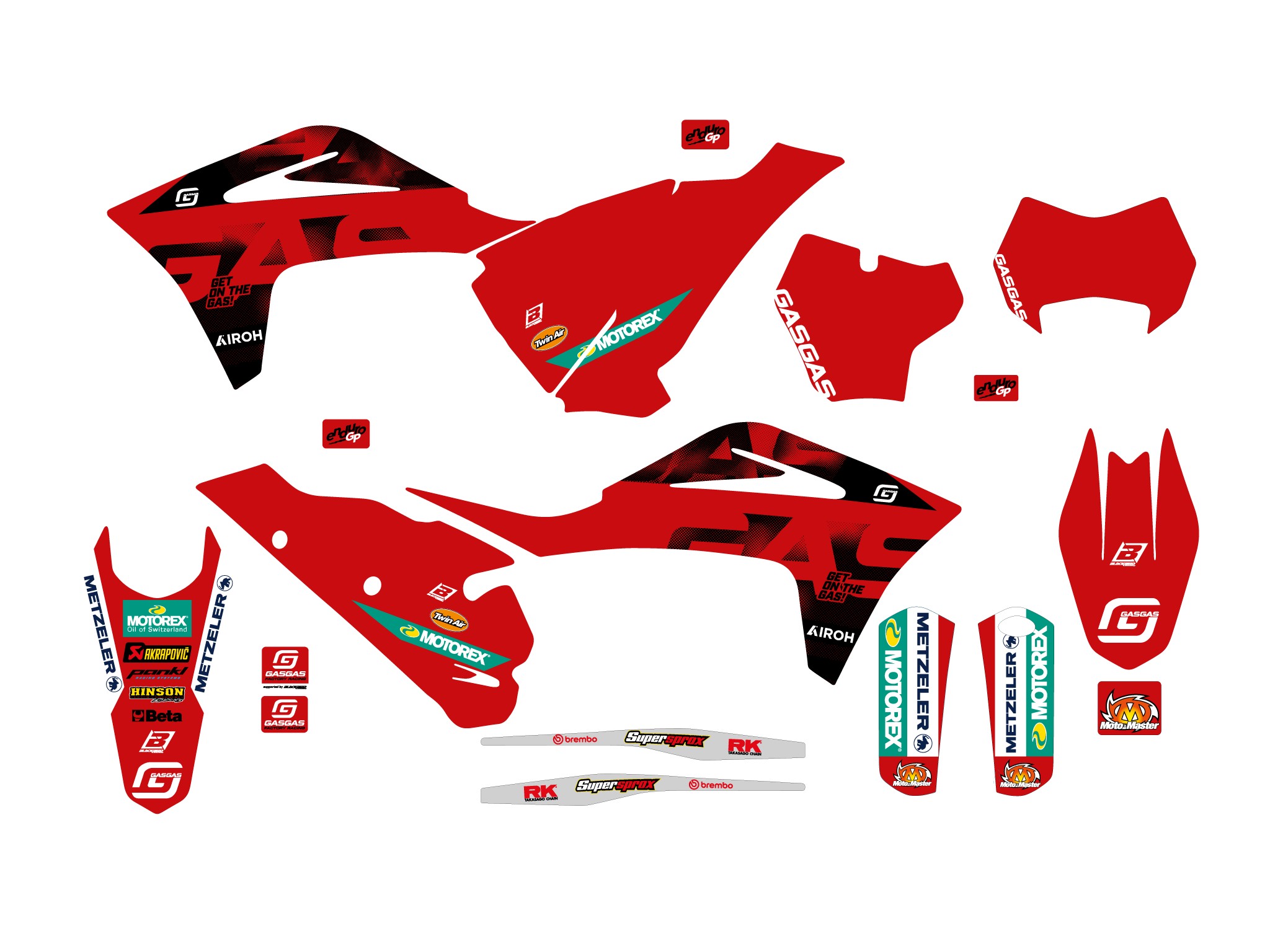 21-23 MC/EC GAS GAS FACTORY DECALS, BLACKBIRD 2908R4 image 1