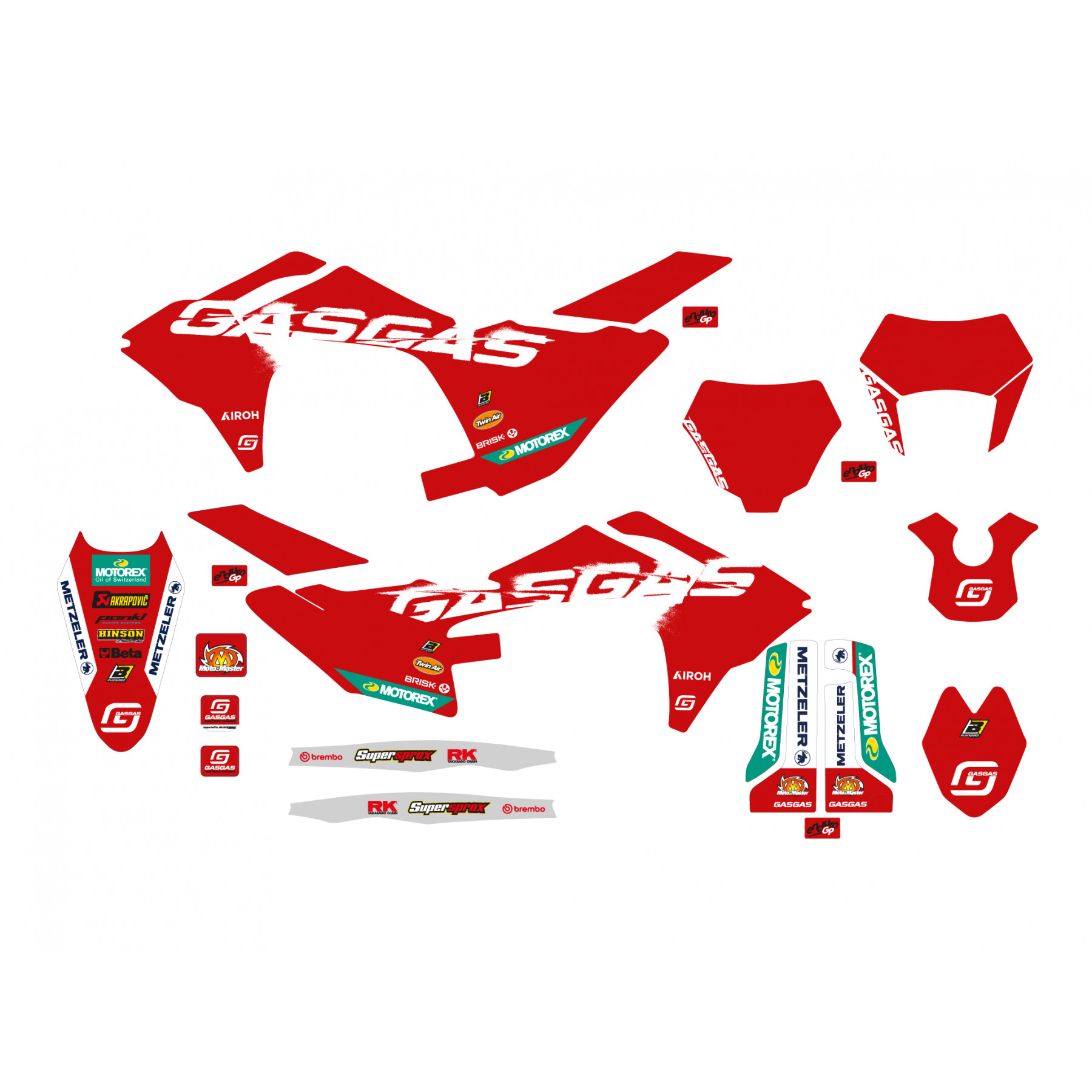 2024-2025 MC/EC GASGAS FACTORY DECALS, BLACKBIRD DECAL KIT, 2909R3 image 1